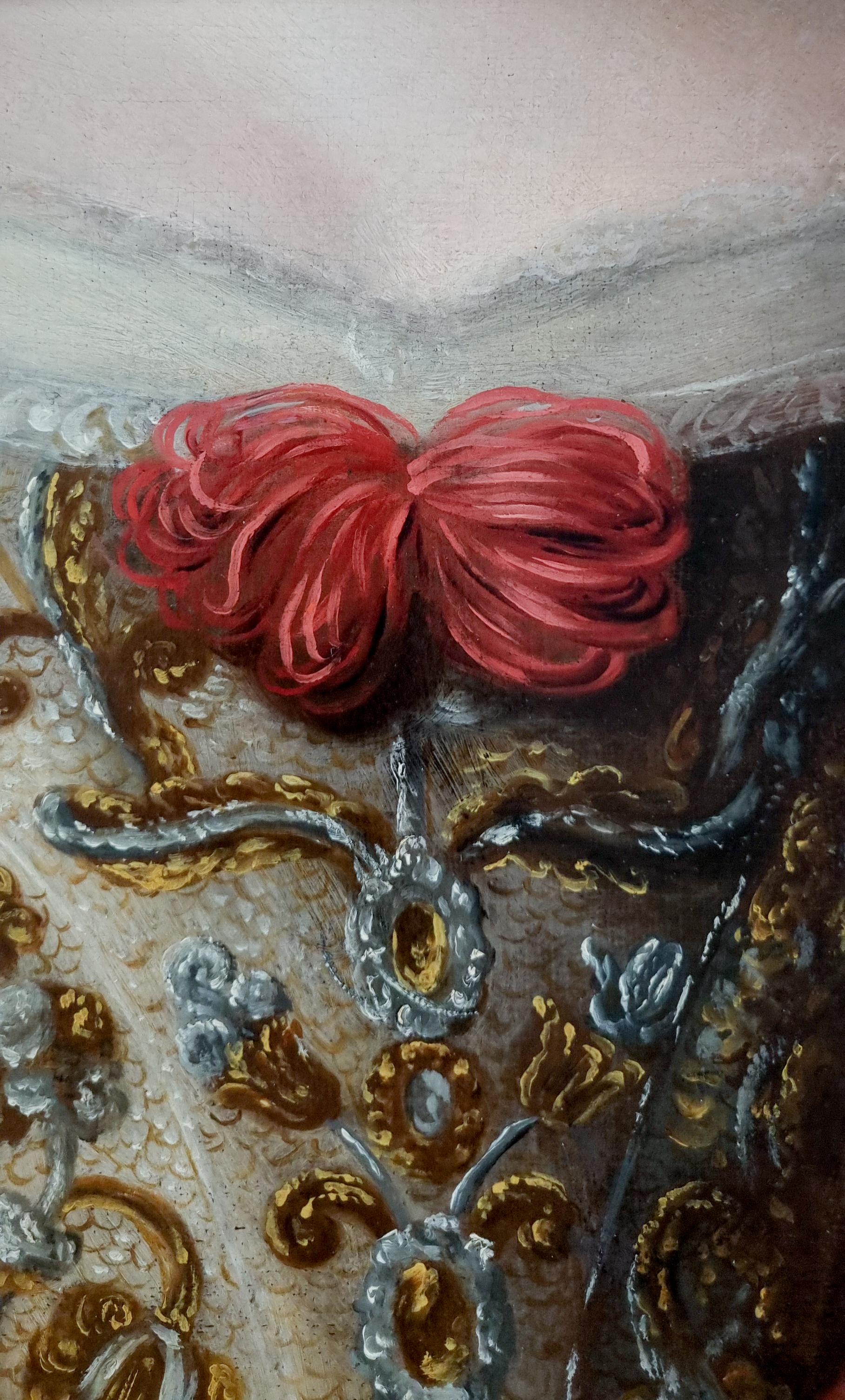 Porträt einer Dame, Maria Virginia Borghese, Chigi, Prinzessin Farnese, Öl auf Leinwand im Angebot 3