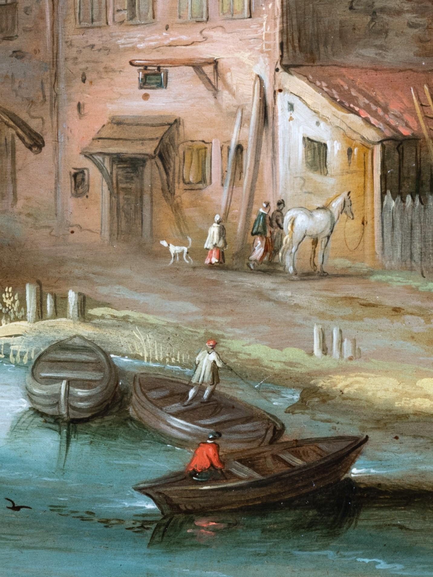 Paysage de rivière, studio de Jan Brueghel le Jeune  École anversoise du 17e siècle en vente 6