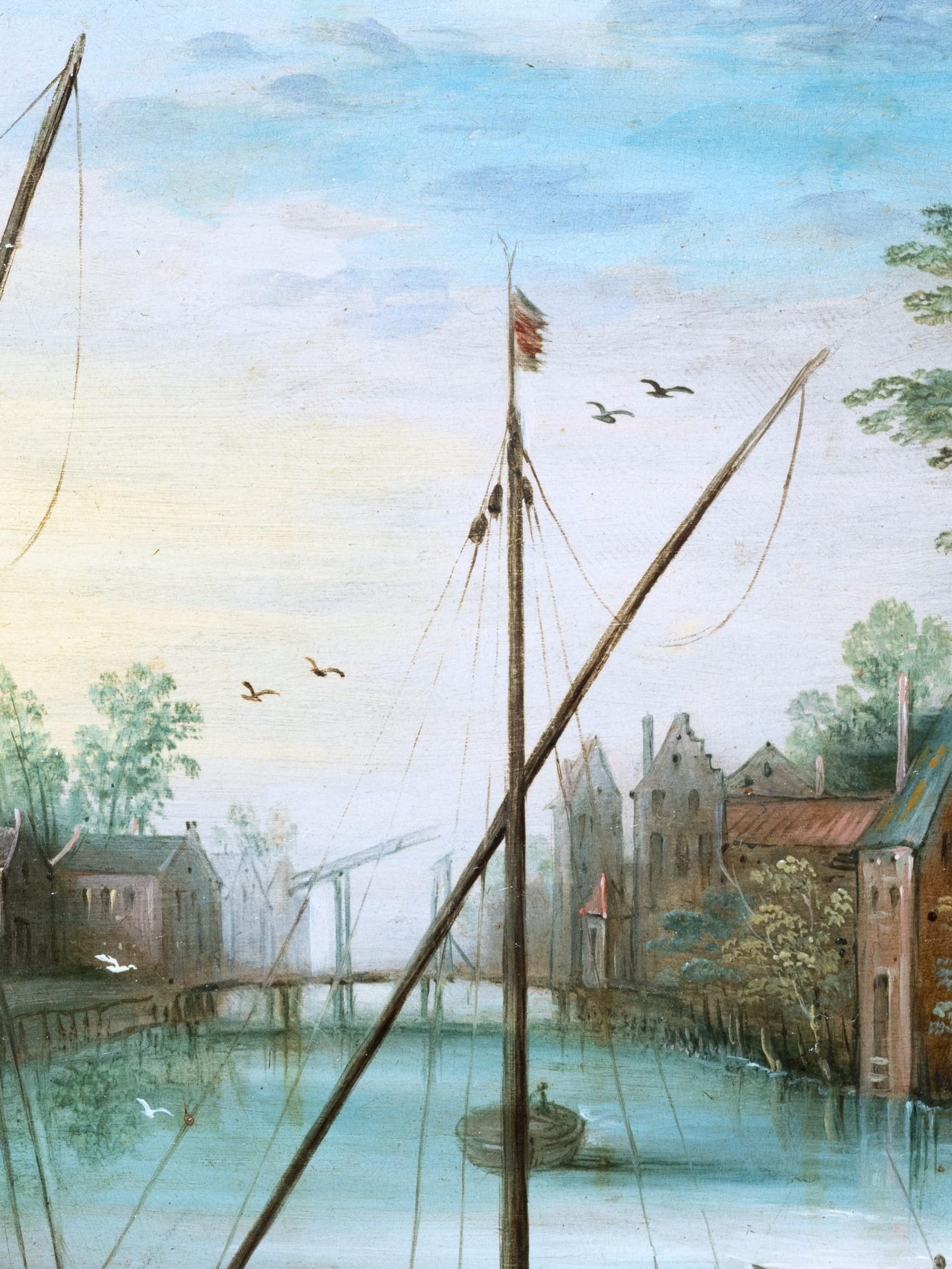 Paysage de rivière, studio de Jan Brueghel le Jeune  École anversoise du 17e siècle en vente 3