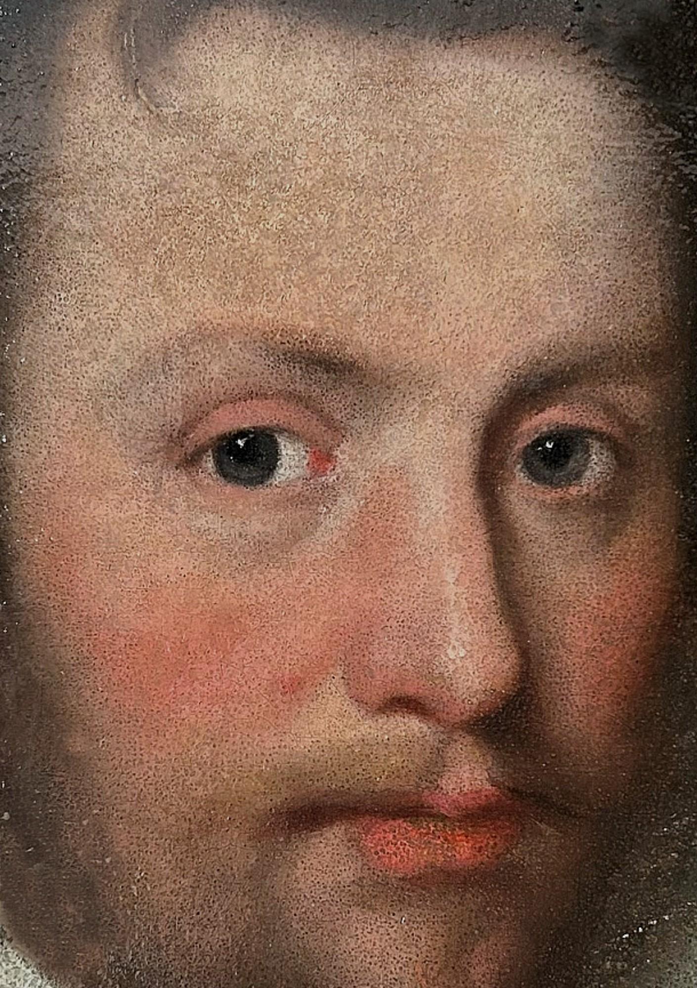 Öl auf Original-Leinwand
Bildgröße: 78 1/4 x 44 Zoll (199 x 112 cm)
Rahmen im zeitgenössischen Stil

Provenienz
Sir Rowland Cotton, 1608
Familie Abstammung 
Private Collection'S

Sir Rowland Cotton (1581 - 1634) von Alkington Hall, Whitechurch, und