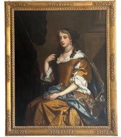 17th century English portrait of the Duchess of Leeds seated in an interior