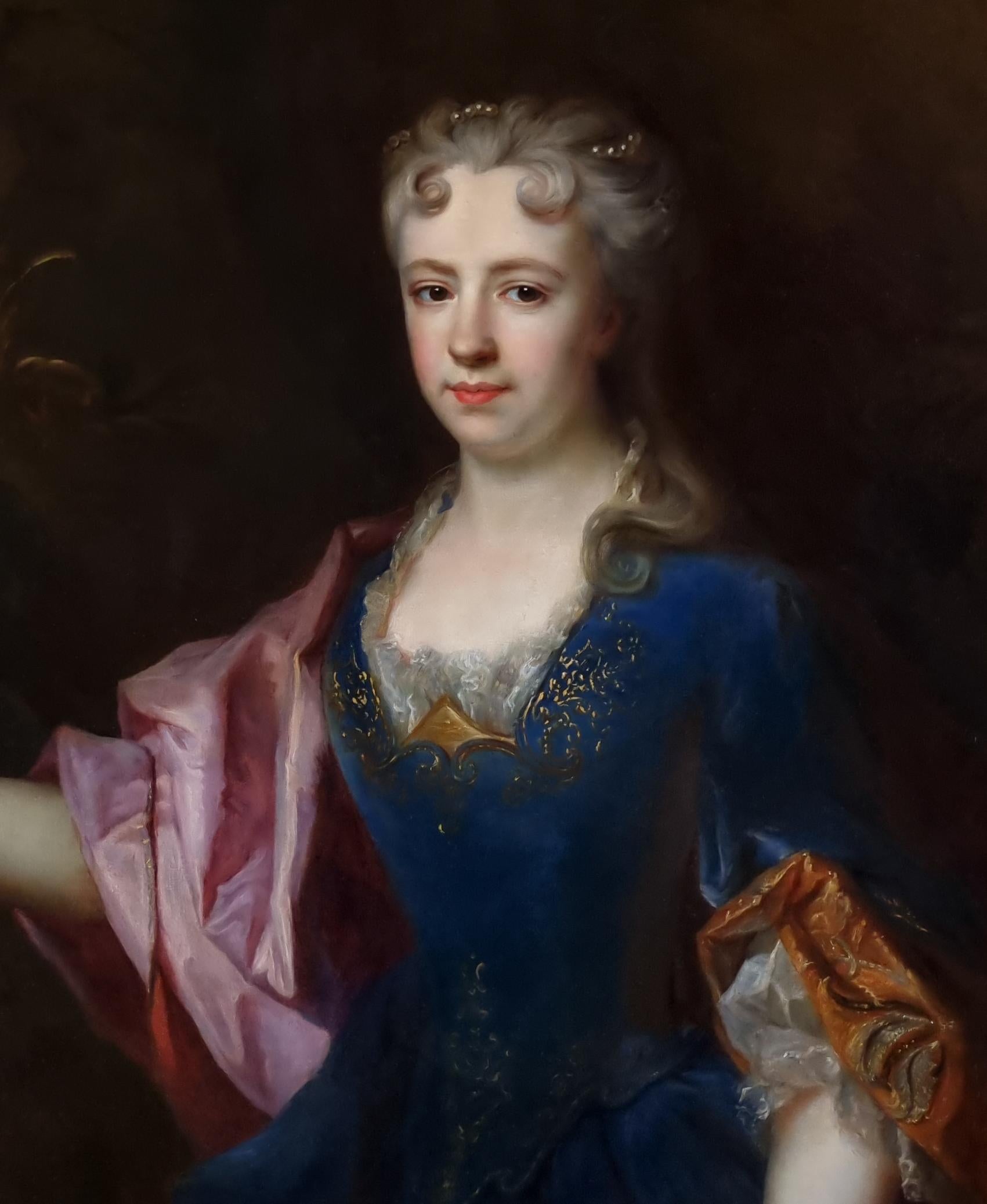 Porträt einer Dame, Marie-Madeleine de Chamillart, Öl auf Leinwand, Gemälde im Angebot 6