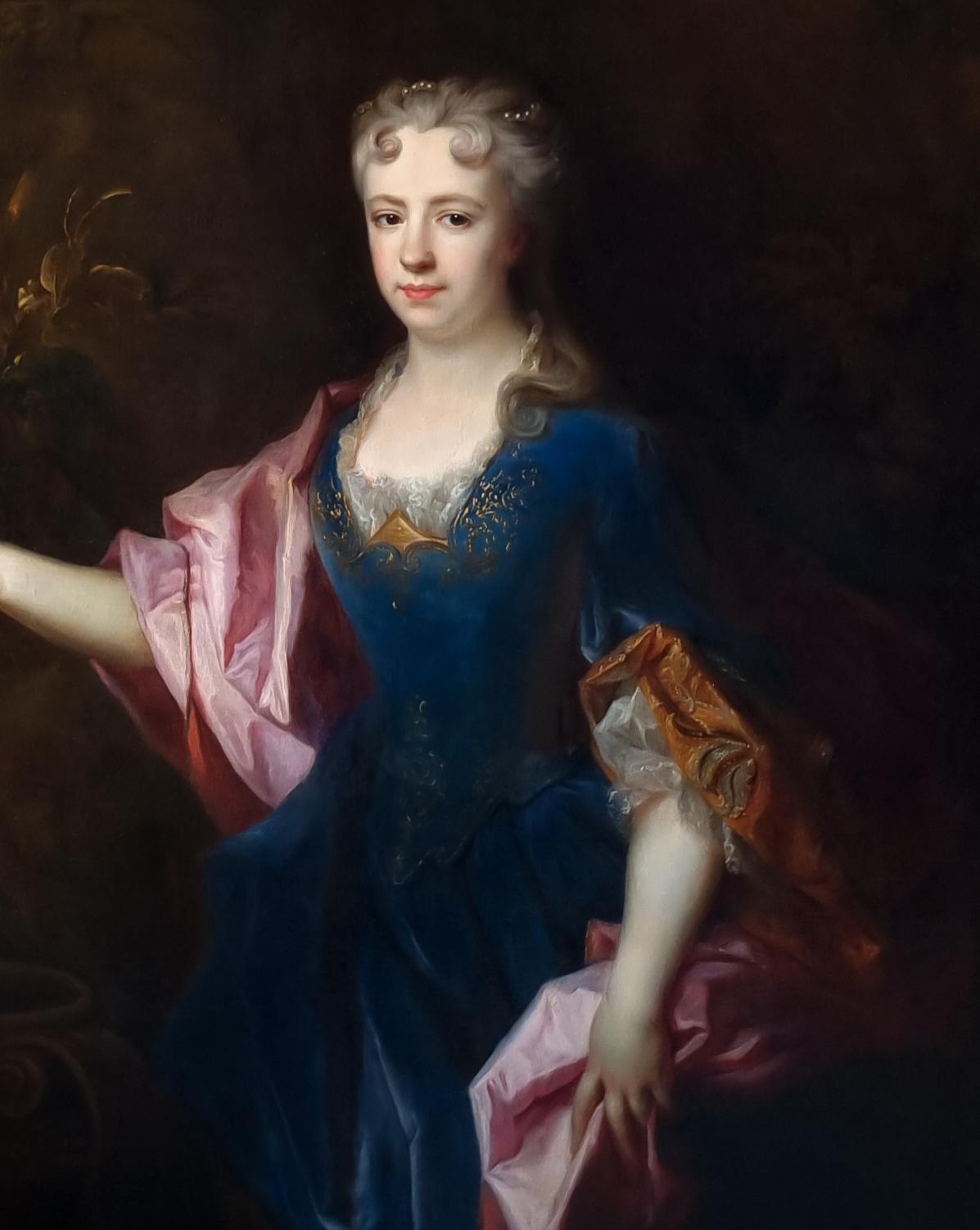 Porträt einer Dame, Marie-Madeleine de Chamillart, Öl auf Leinwand, Gemälde im Angebot 3