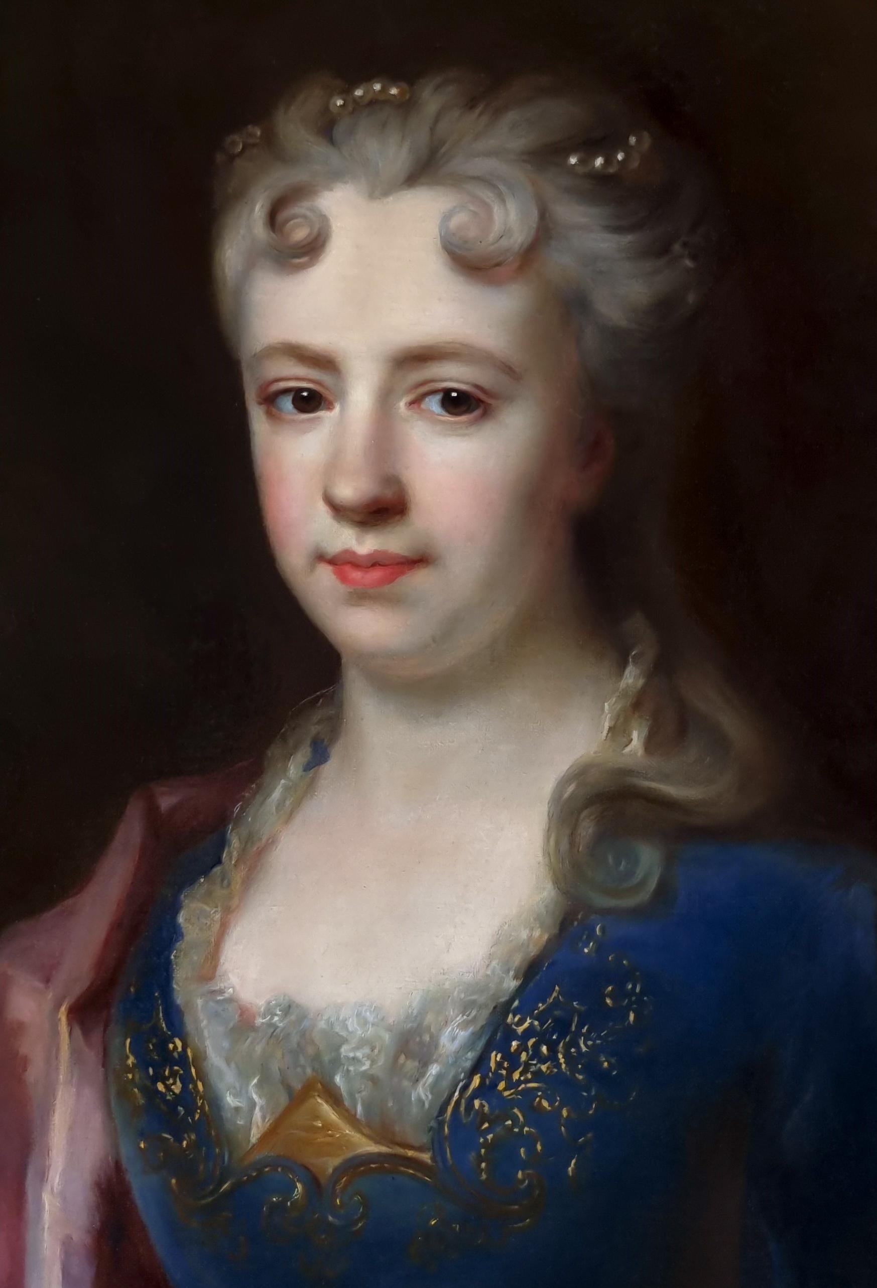 Porträt einer Dame, Marie-Madeleine de Chamillart, Öl auf Leinwand, Gemälde im Angebot 5