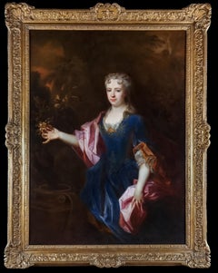 Antique Portrait of a Lady, Marie-Madeleine de Chamillart, Oil on Canvas Painting