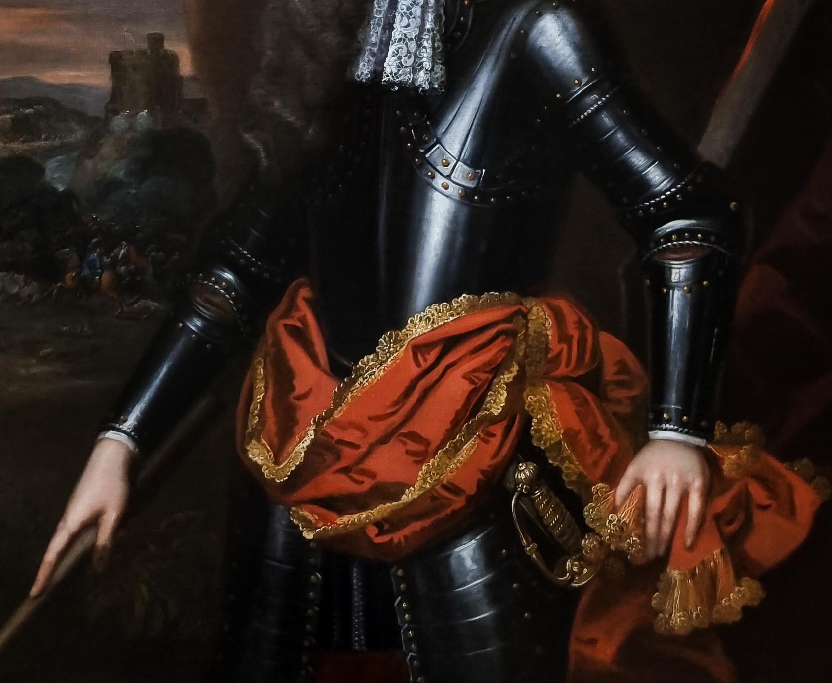 Ritratto del colonnello Richard Lister in armatura e con in mano una bacchetta, Harlaxton Manor 5