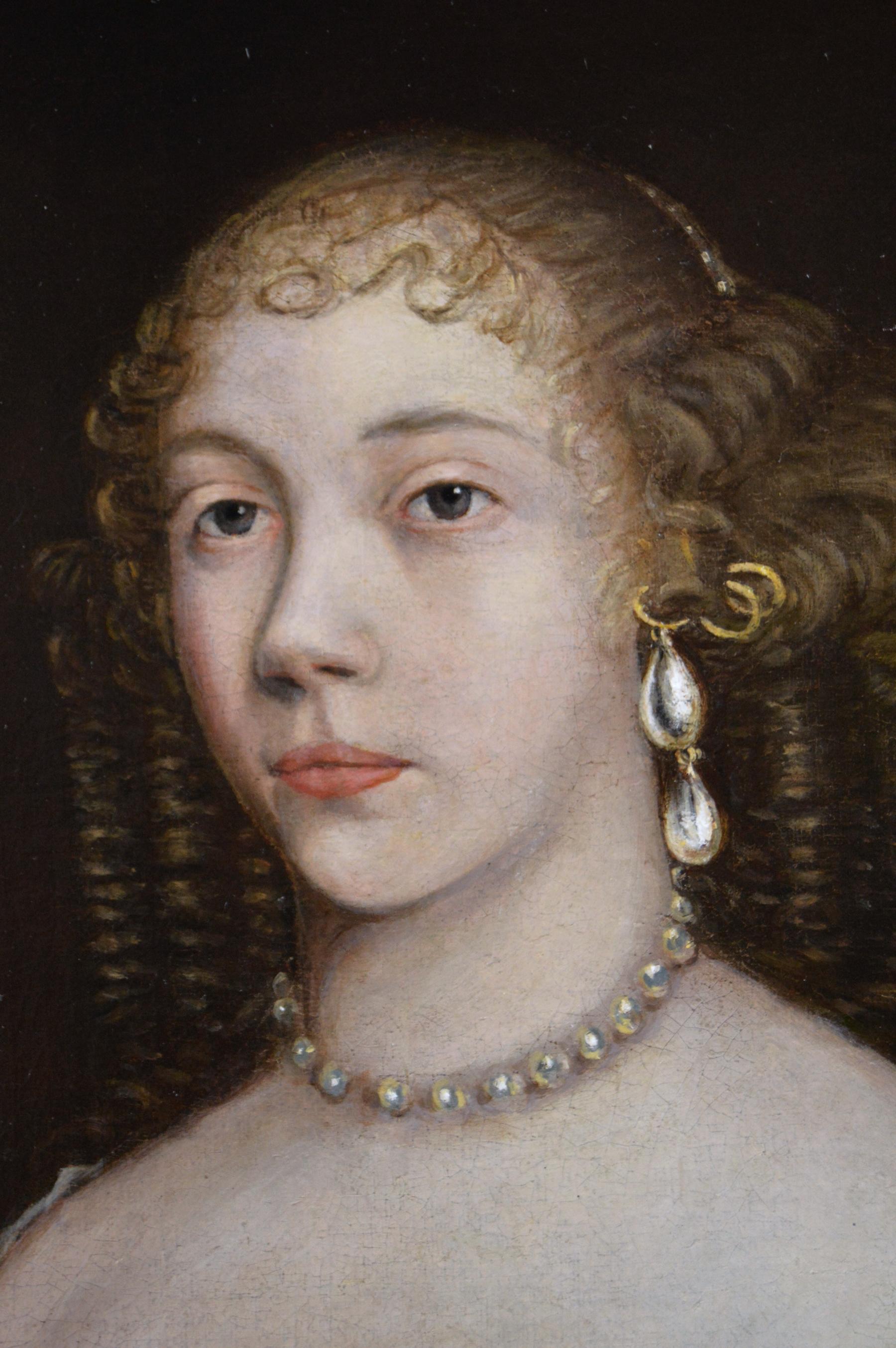 Porträt-Ölgemälde einer Dame aus dem 17. Jahrhundert (Braun), Portrait Painting, von Studio of Sir Peter Lely