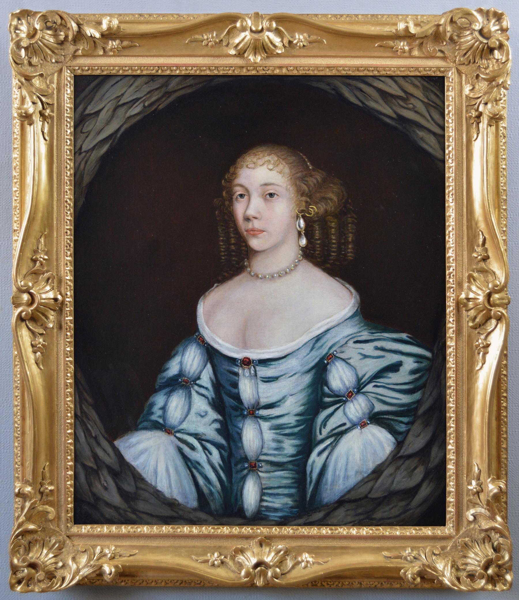 Studio of Sir Peter Lely Portrait Painting – Porträt-Ölgemälde einer Dame aus dem 17. Jahrhundert