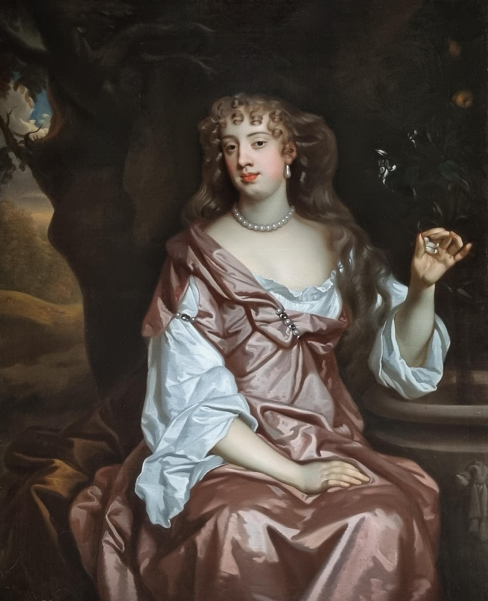 Portrait de Lady Anna Maria Brudenell, comtesse de Shrewsbury (1642-1702) - Maîtres anciens Painting par Studio of Sir Peter Lely