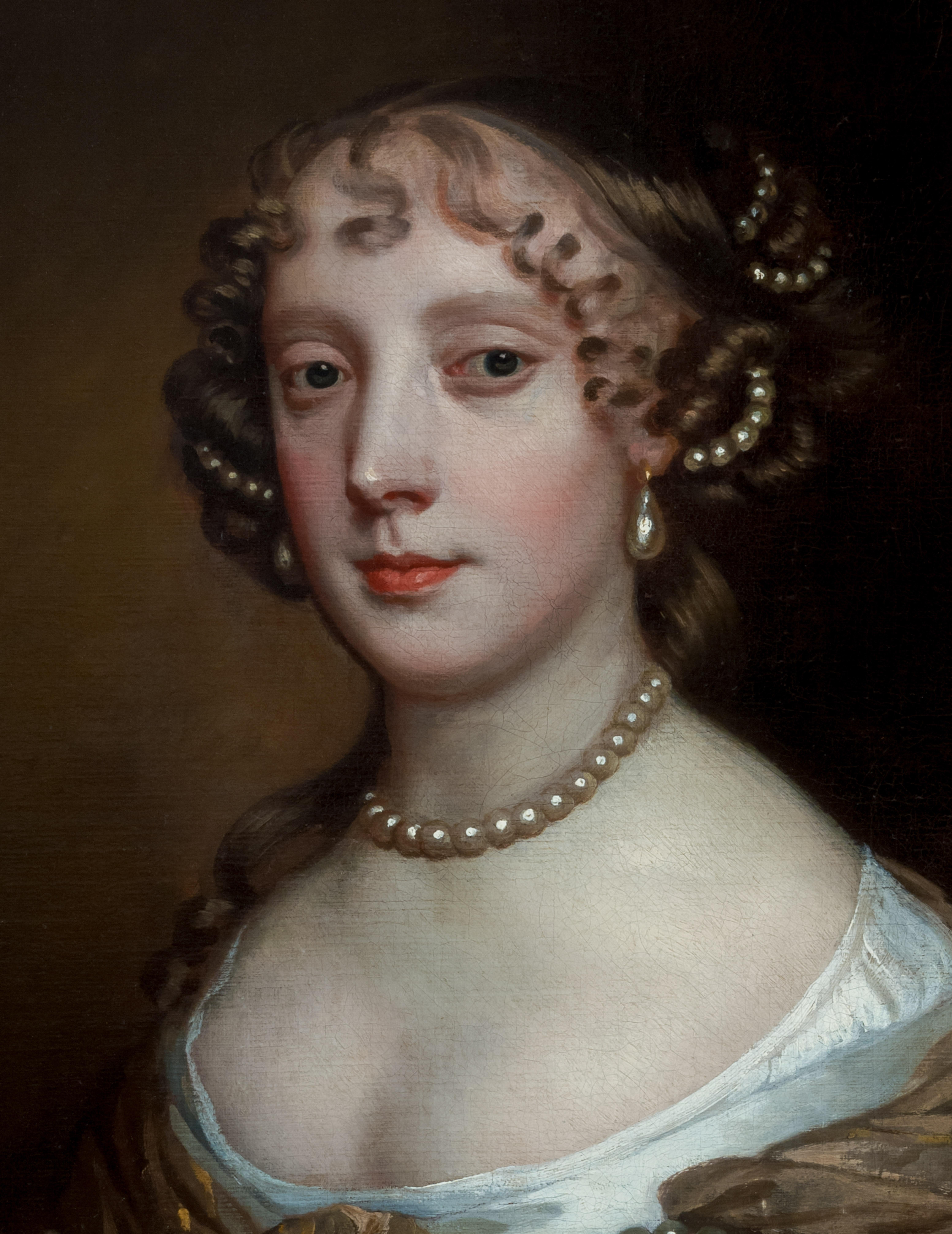 Portrait of Lady, Grace Saunderson, Viscountess Castleton Oil on canvas Painting For Sale 1