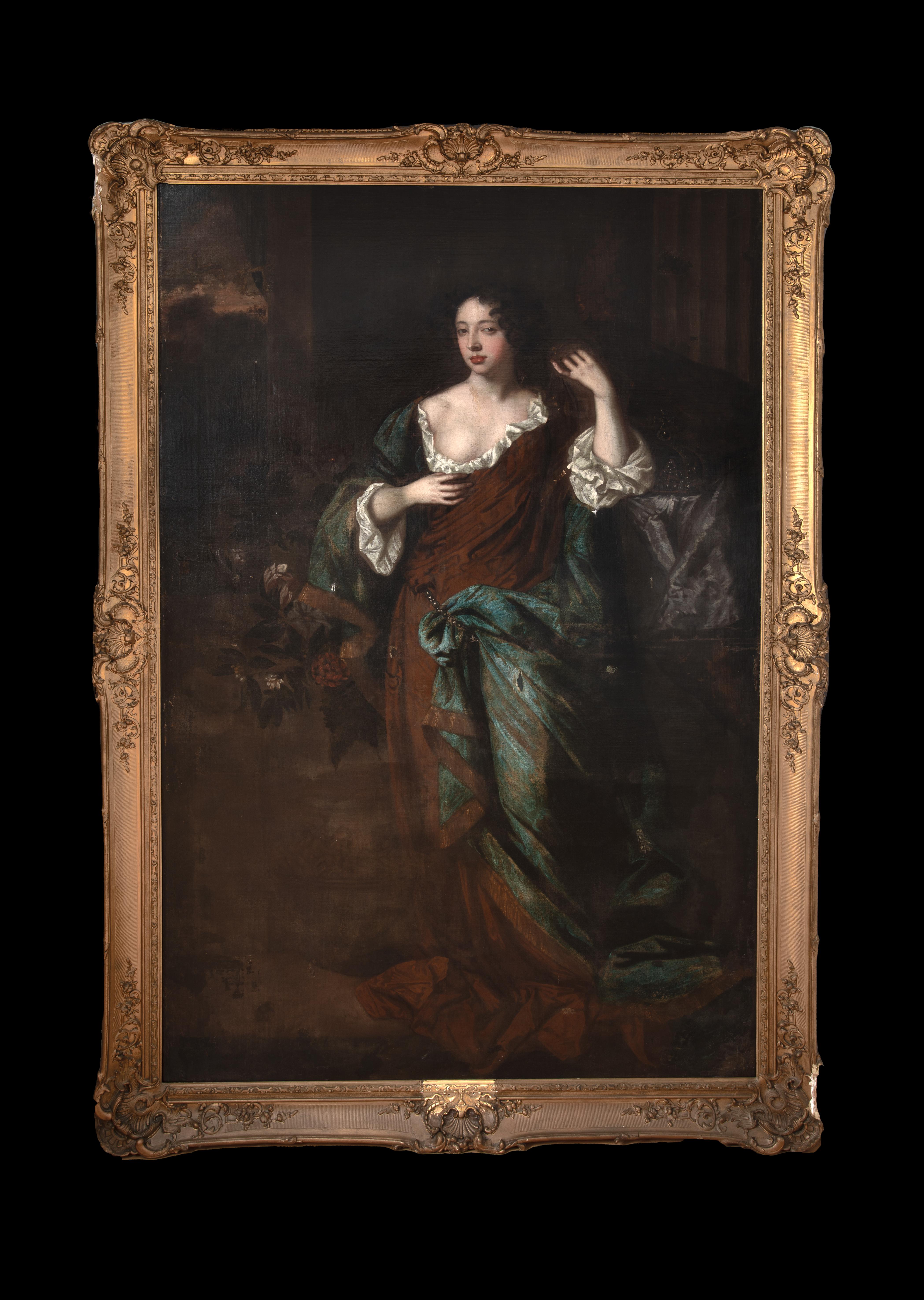 Portrait Of Mary Of Modena, Queen Of England, 17th Century  Studio Of SIR PETER - Painting by Studio of Sir Peter Lely