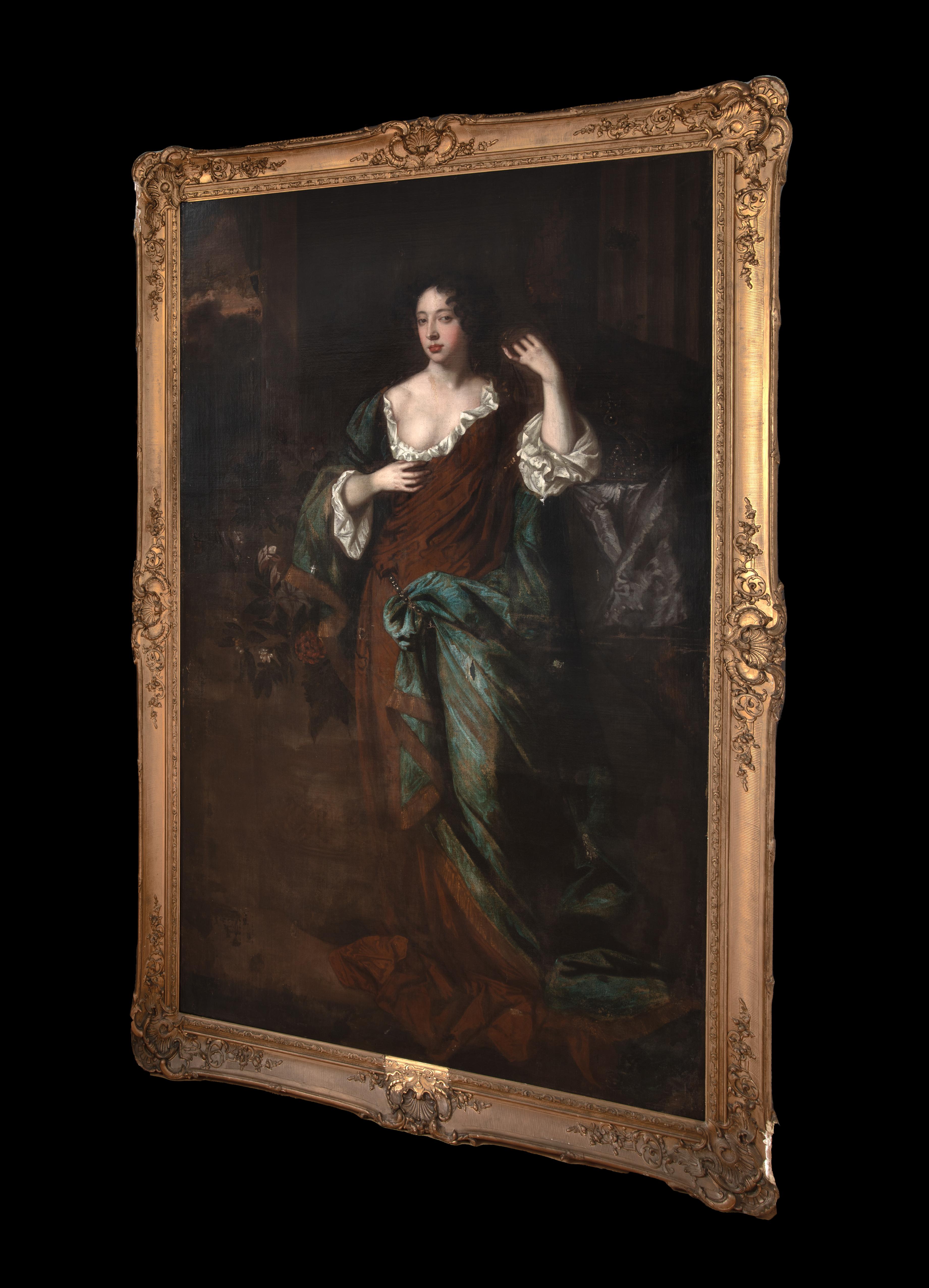 Portrait Of Mary Of Modena, Queen Of England, 17th Century  Studio Of SIR PETER For Sale 5