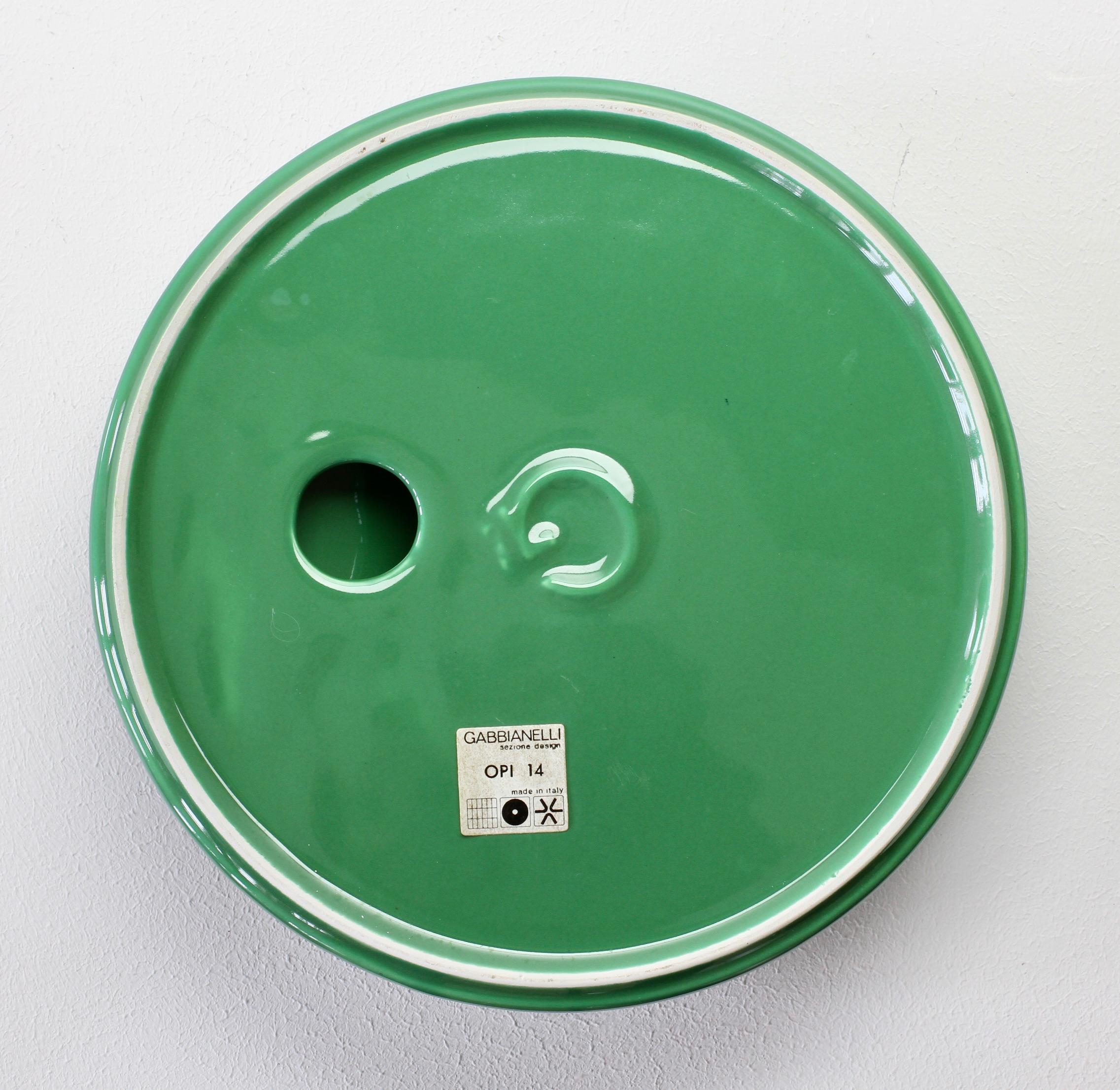 Studio O.P.I. for Gabbianelli Vintage Ceramic Green Ashtray 'New Old Stock' For Sale 9