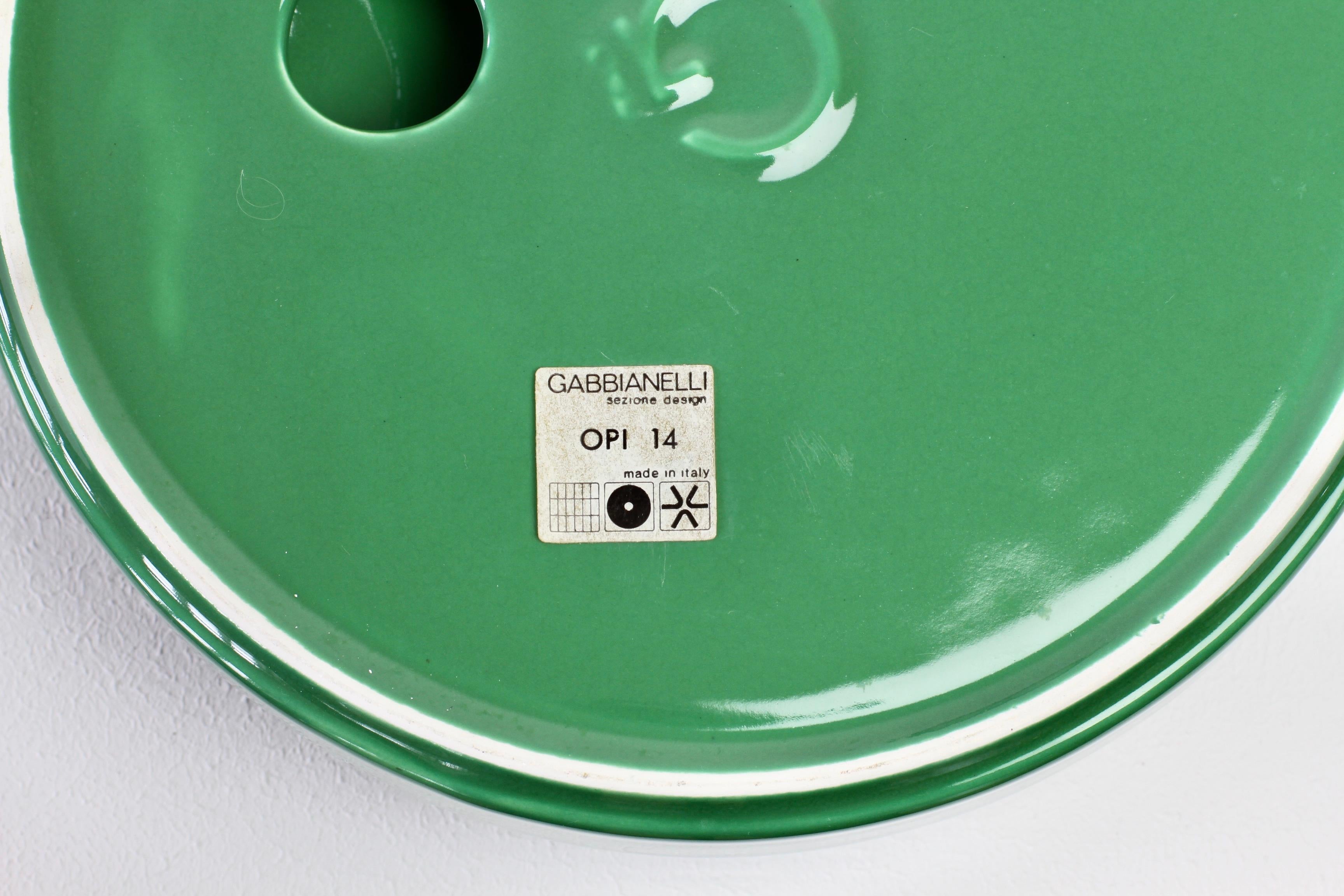 Studio O.P.I. for Gabbianelli Vintage Ceramic Green Ashtray 'New Old Stock' For Sale 10