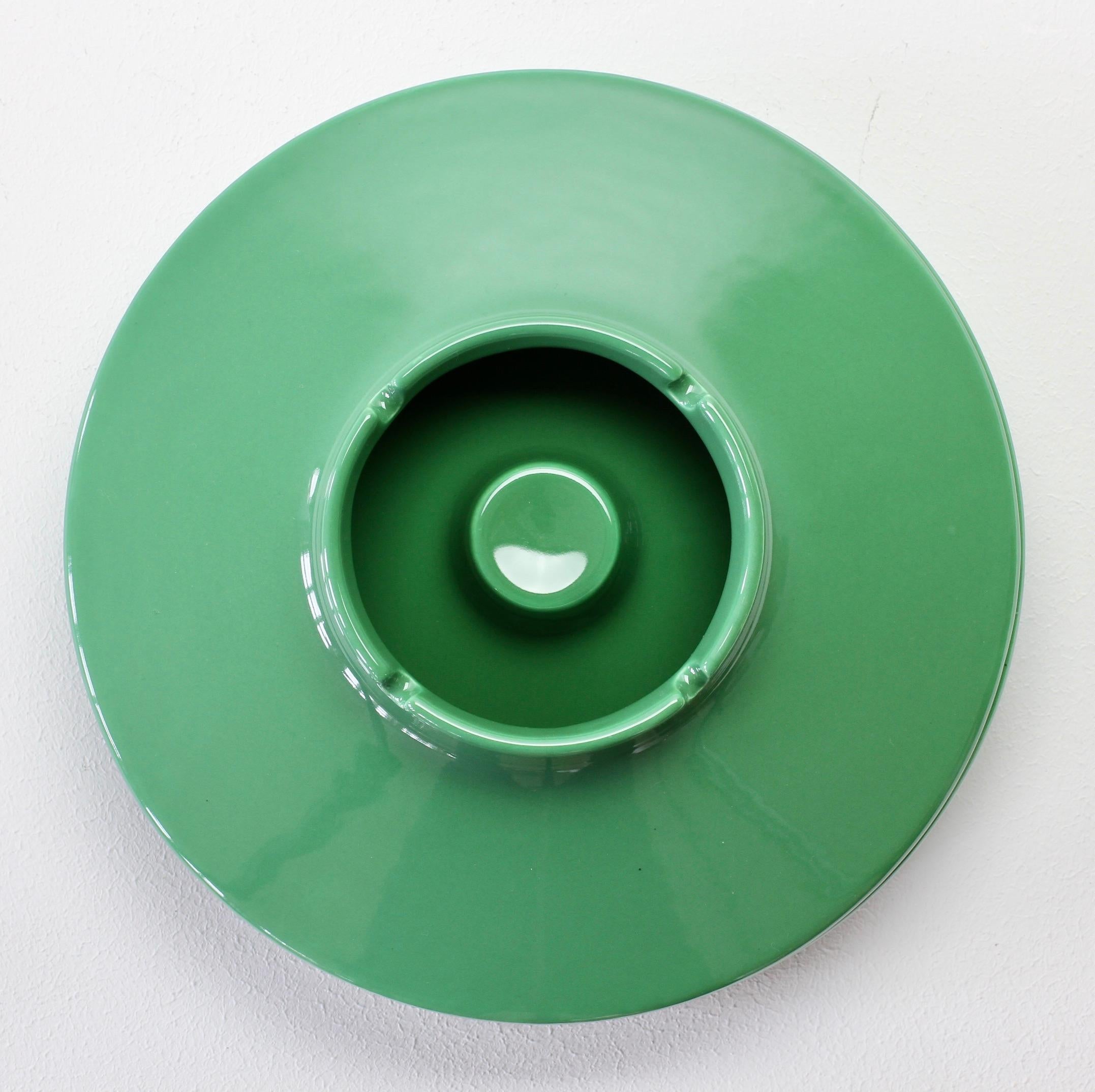 green vintage ashtray