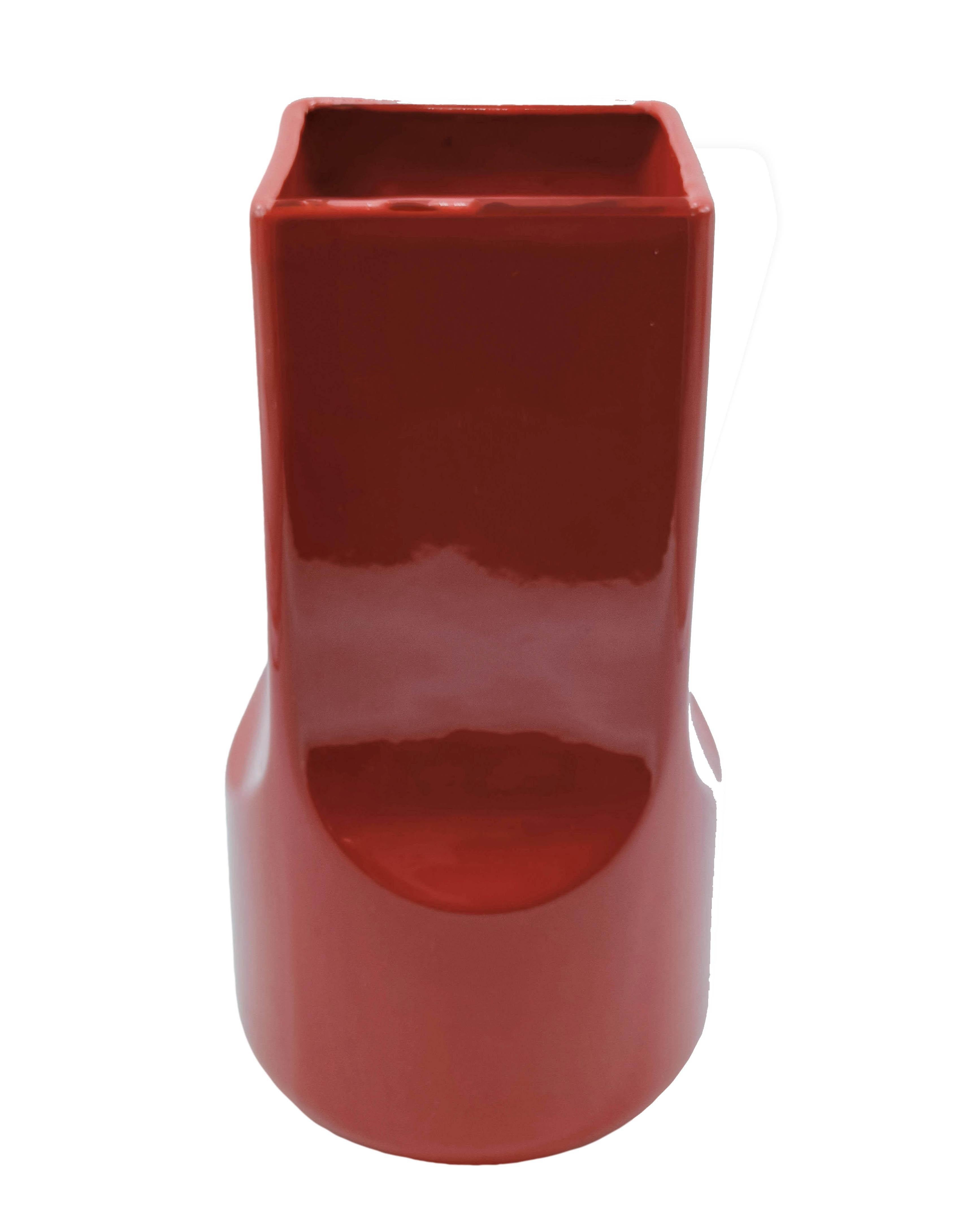 Studio O.P.I. für Gabbianelli Rote Keramikvase, Italien 1970er Jahre (Italian) im Angebot