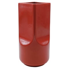 Studio O.P.I. per Gabbianelli Vaso in Ceramica Rosso, Italia 1970s