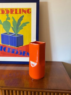Studio Opi, space age orange ceramic vase, Gabbianelli Italy ca. 1960