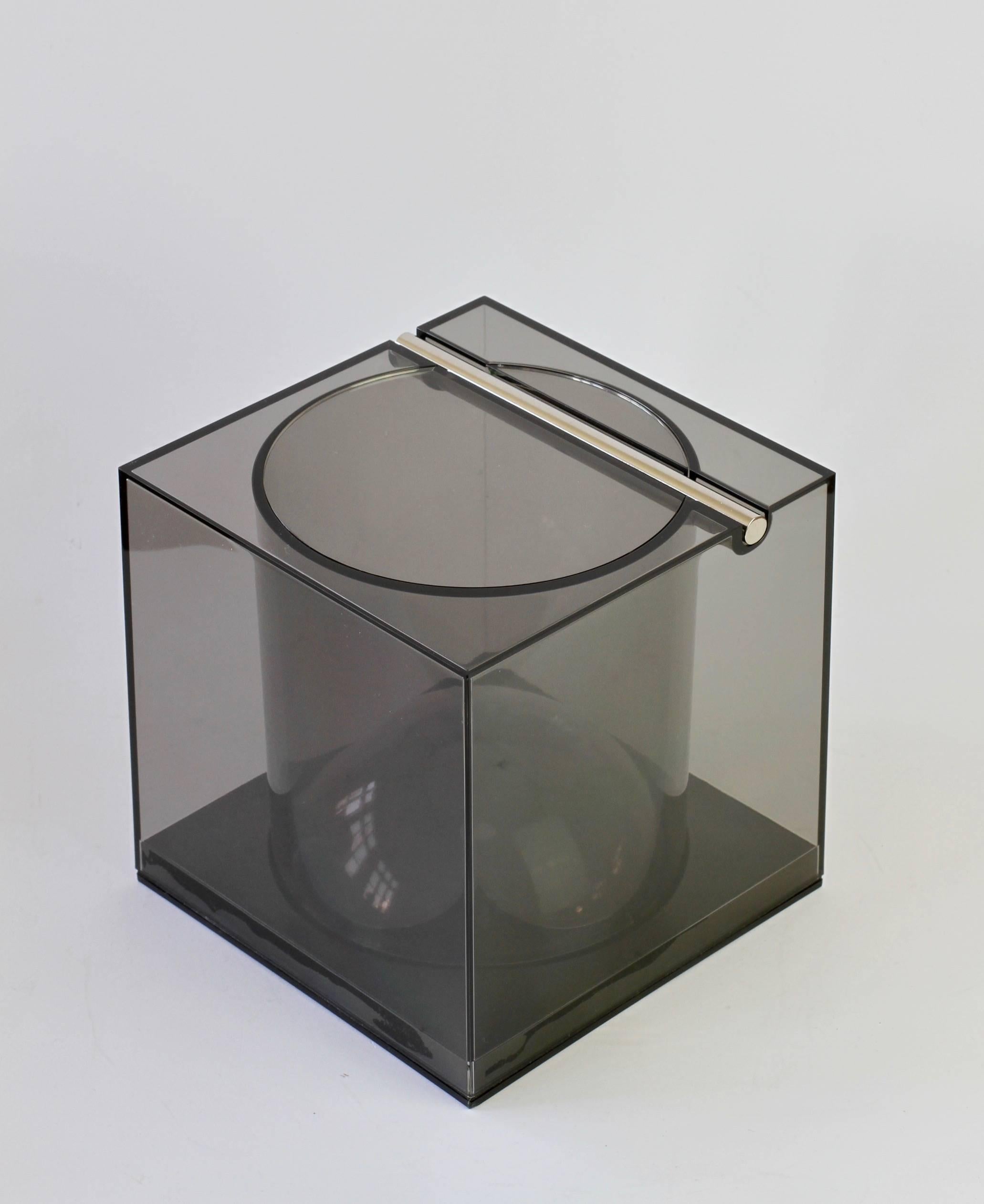 Studio Opi Toned Acrylic Ice Bucket or Holder for Cini & Nils, Milan, 1970s 4