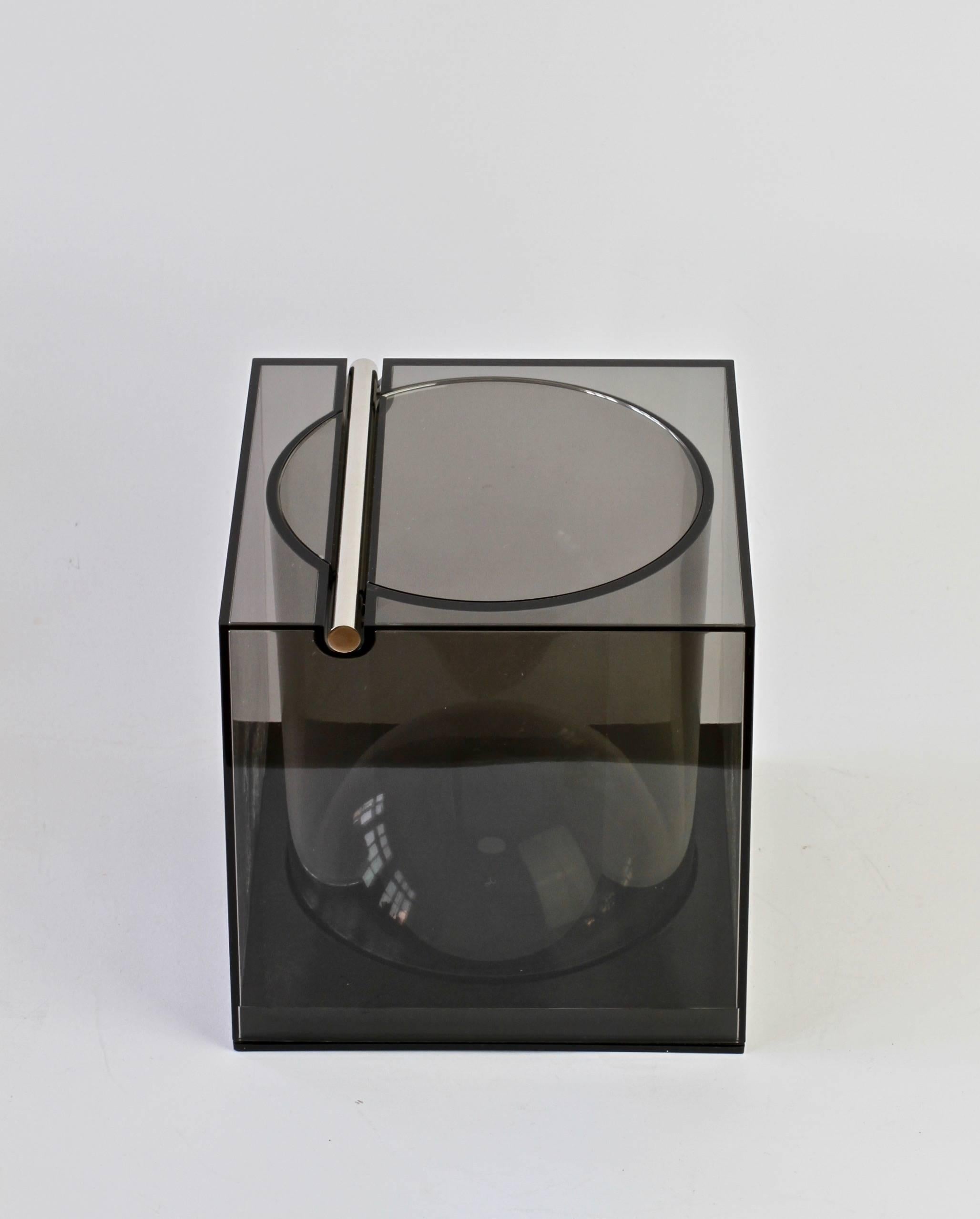 Italian Studio Opi Toned Acrylic Ice Bucket or Holder for Cini & Nils, Milan, 1970s