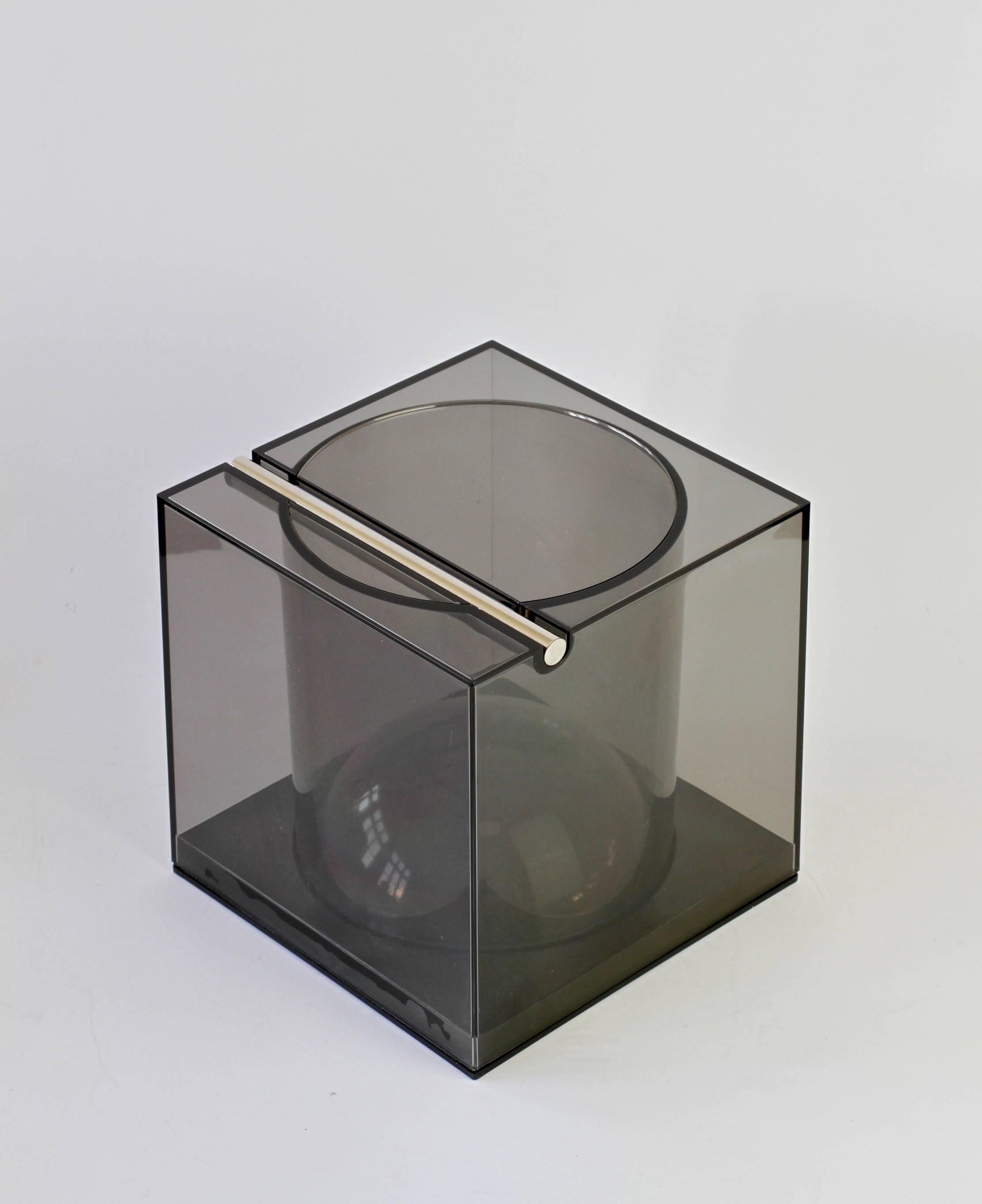 Late 20th Century Studio Opi Toned Acrylic Ice Bucket or Holder for Cini & Nils, Milan, 1970s