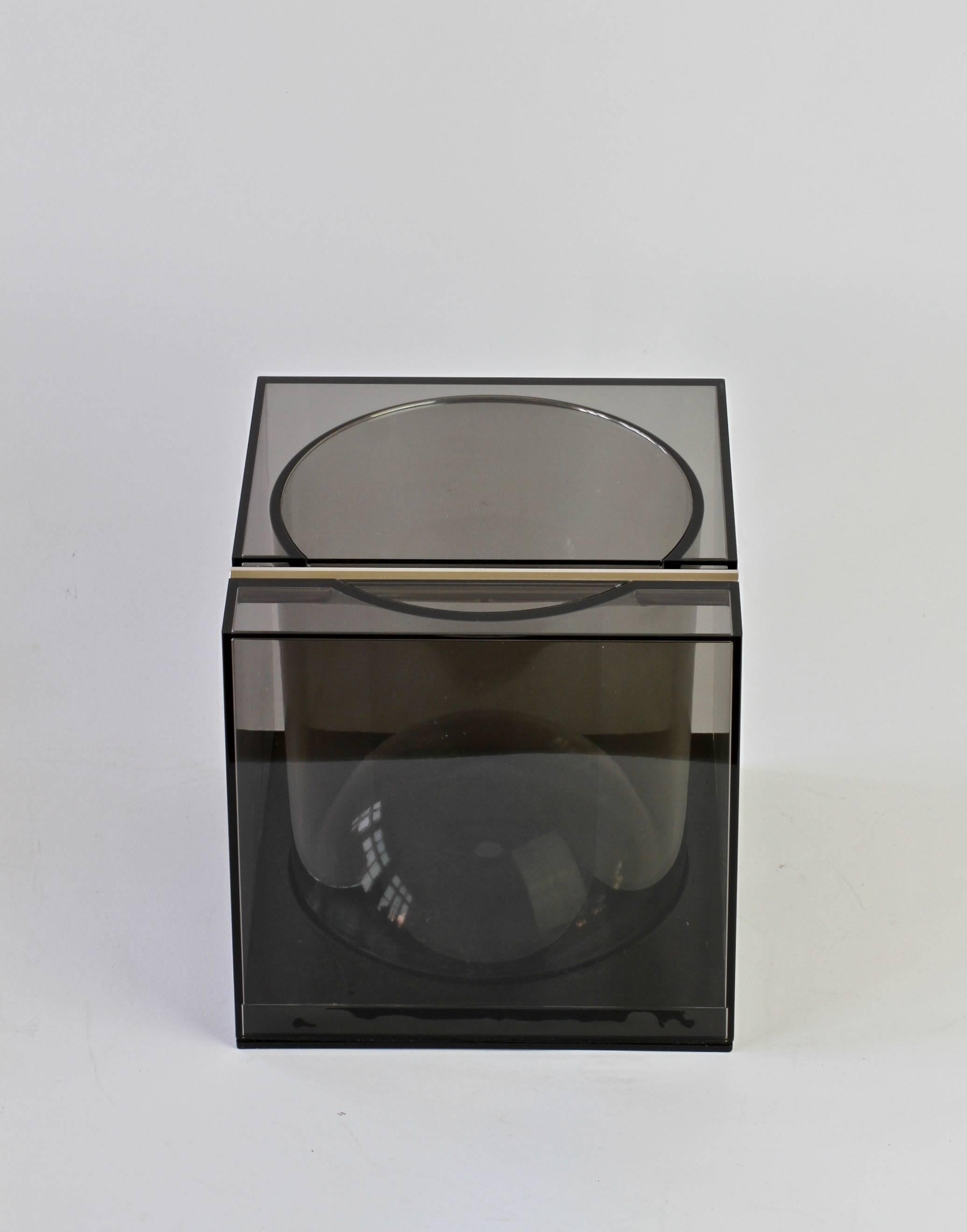 Studio Opi Toned Acrylic Ice Bucket or Holder for Cini & Nils, Milan, 1970s 1