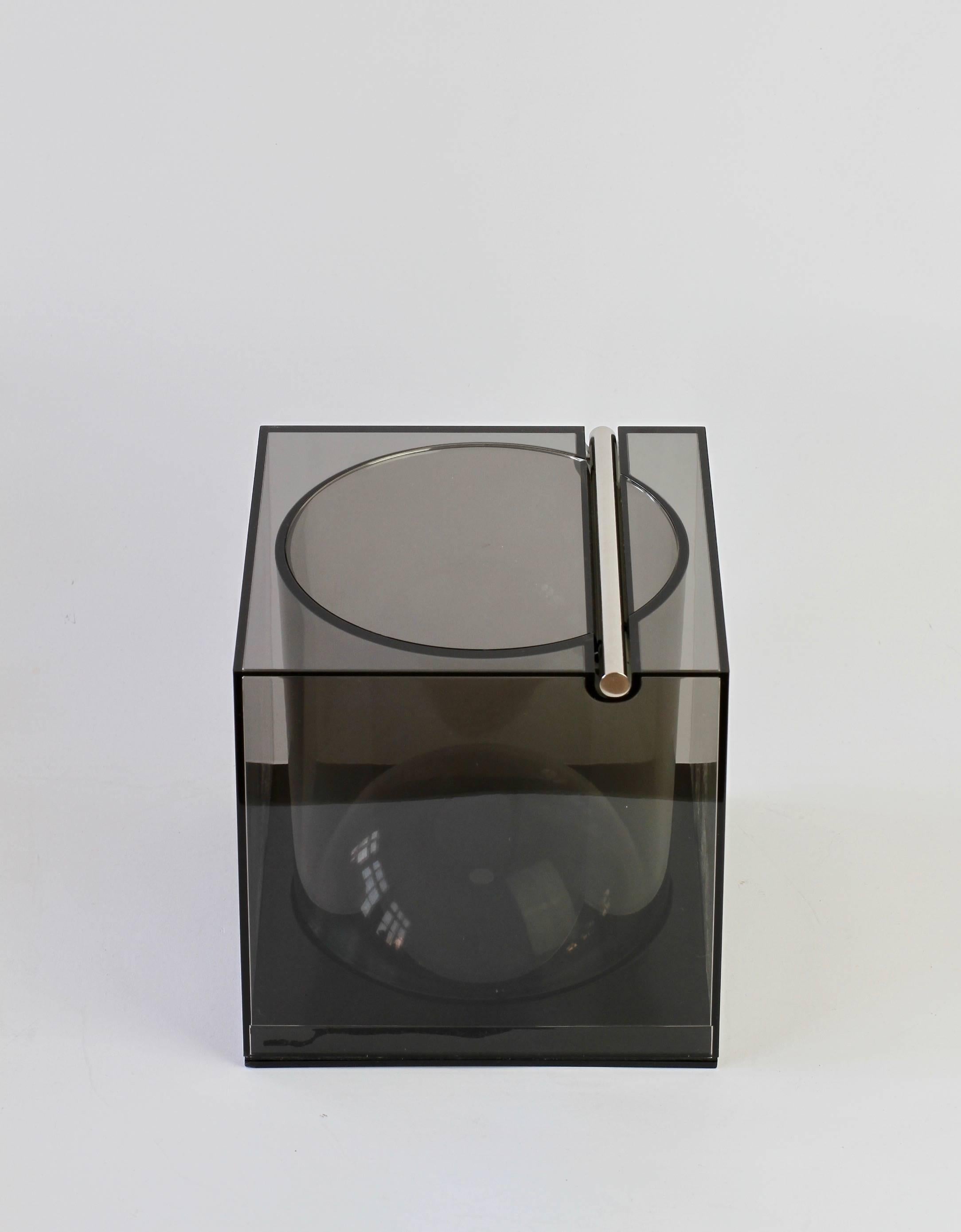Studio Opi Toned Acrylic Ice Bucket or Holder for Cini & Nils, Milan, 1970s 3