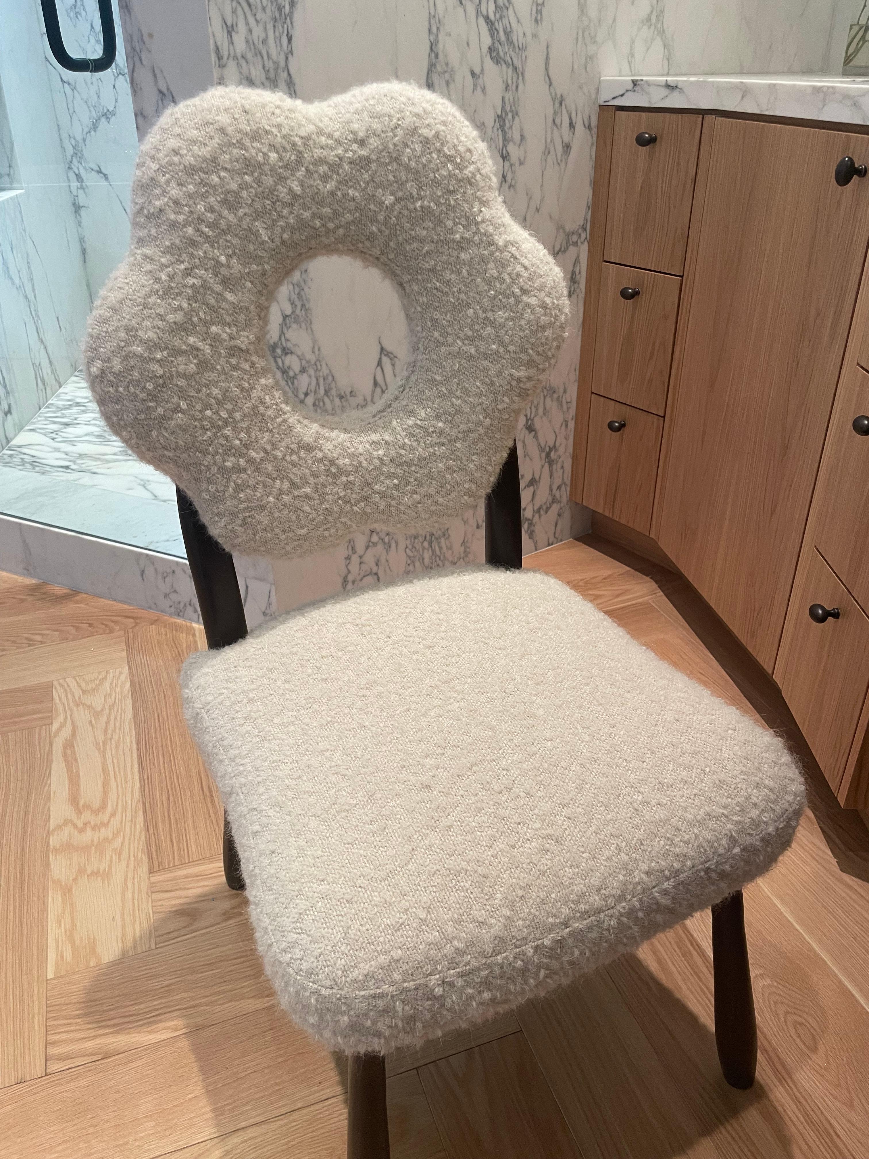 boucle flower chair