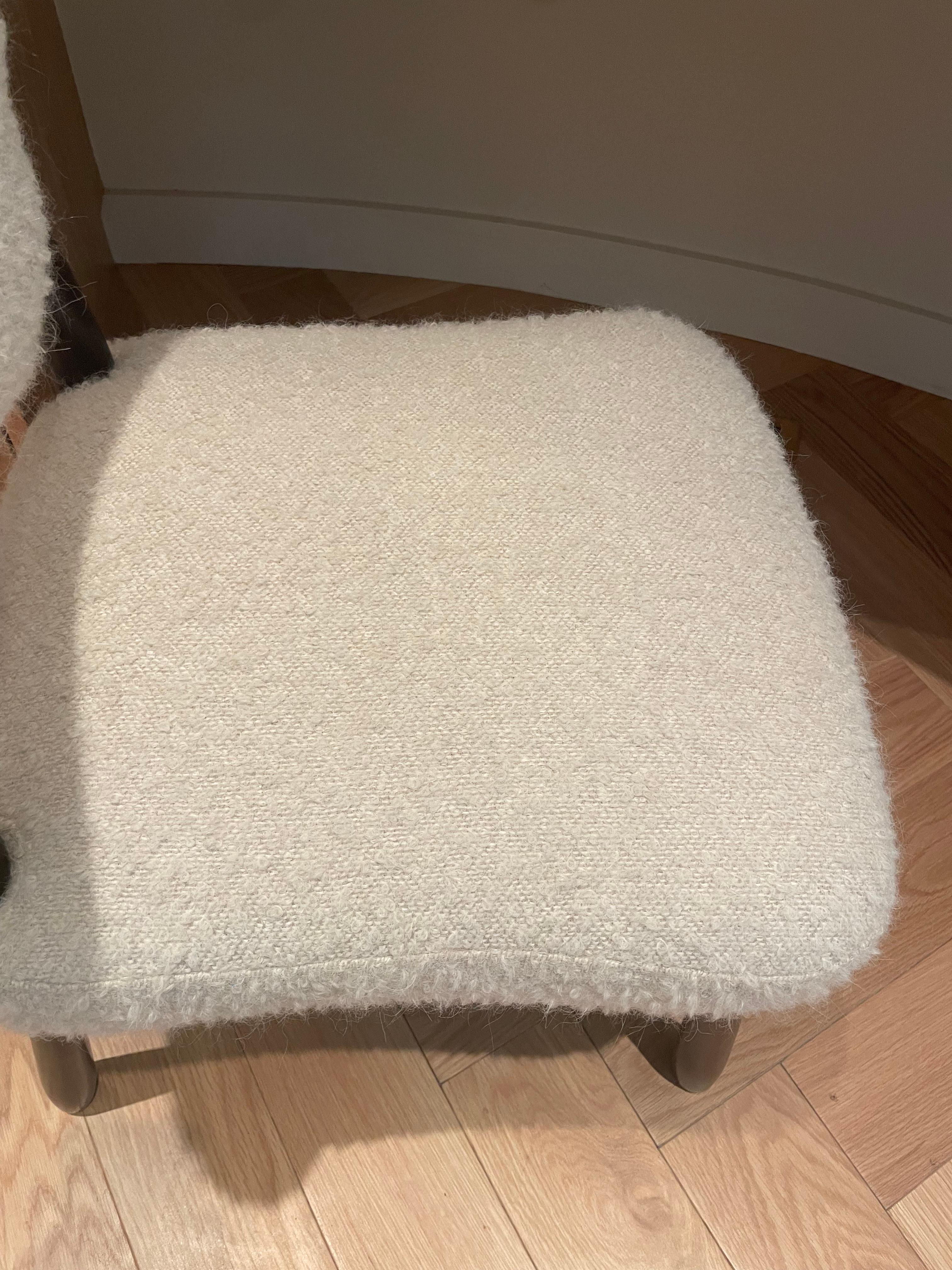 Organic Modern Studio OSKLO 'Flower' Chair in cozy White Boucle  For Sale