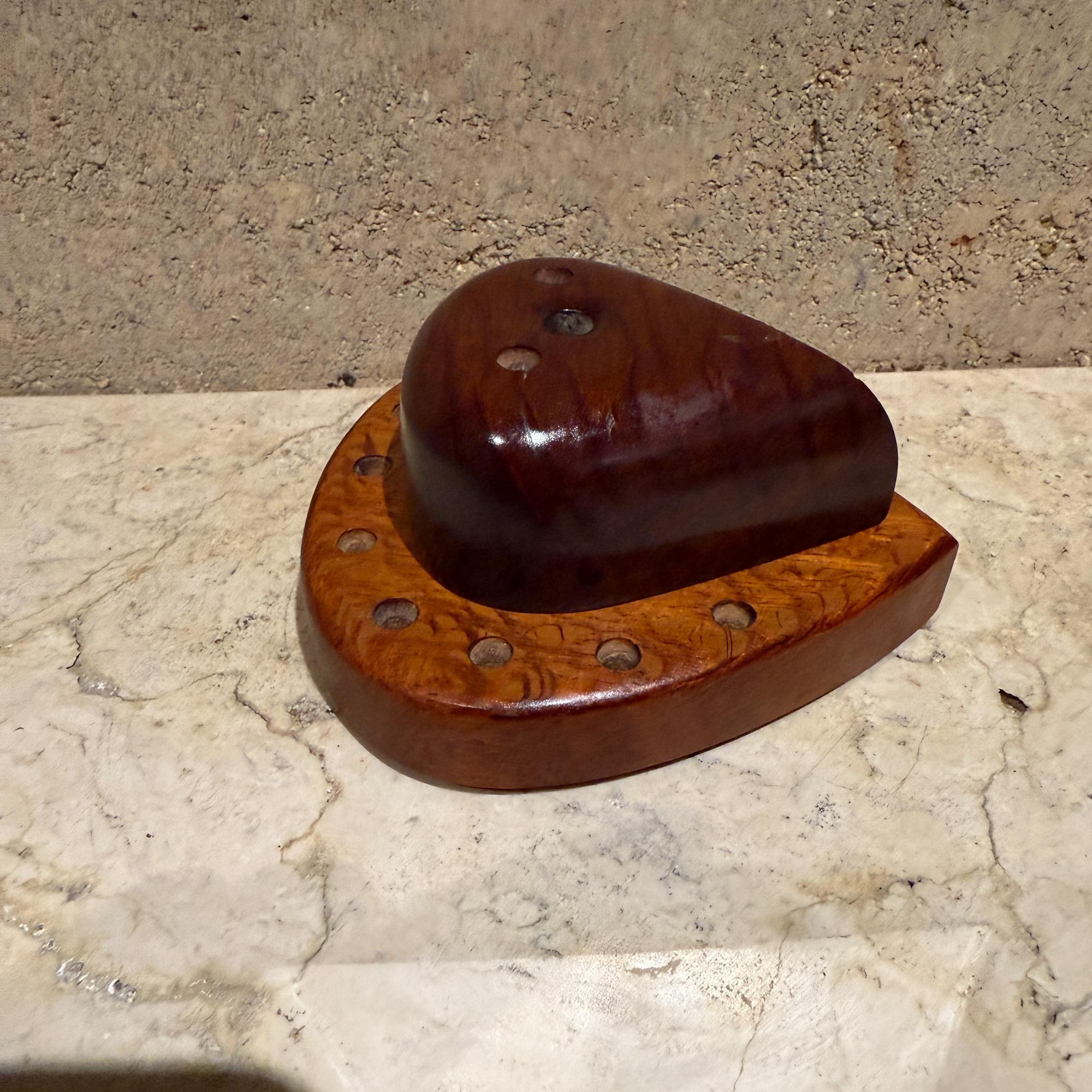 Mid-20th Century Studio Pencil Holder Custom Wood Organic Modern Nakashima Era For Sale