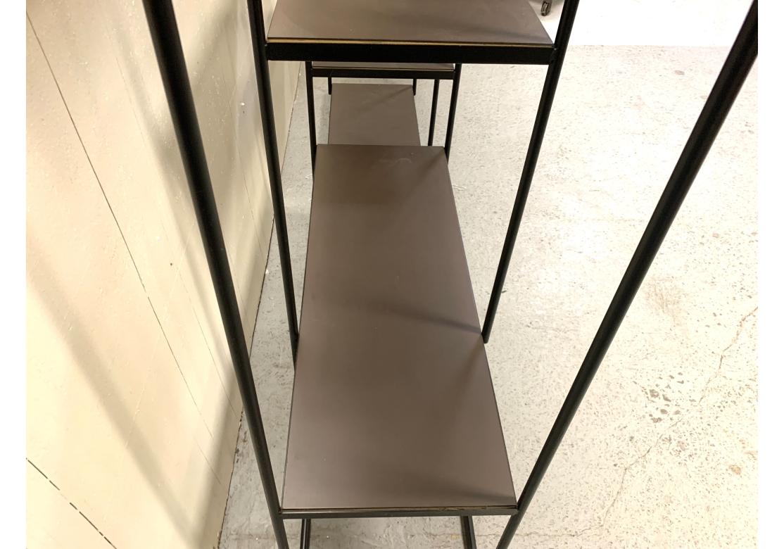 Studio Pepe For Ivan Redaelli Hill Steel Wall Unit With Leather Shelving In Fair Condition For Sale In Bridgeport, CT