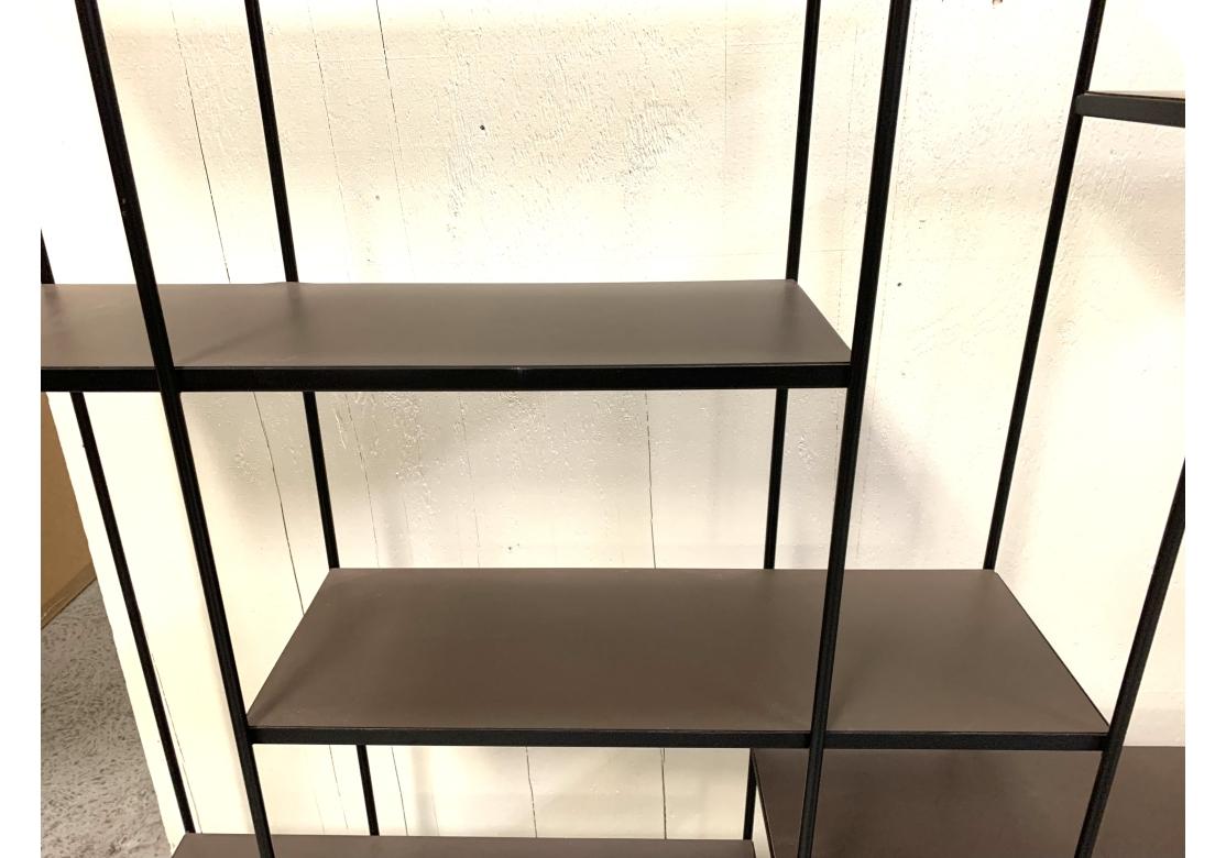 Contemporary Studio Pepe For Ivan Redaelli Hill Steel Wall Unit With Leather Shelving For Sale