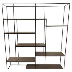 Studio Pepe For Ivan Redaelli Hill Steel Wall Unit With Leather Shelving
