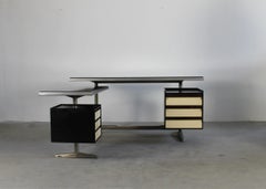 Studio PFR Office Desk with Drawers in Metal and Wood by Rima 1965 Italy