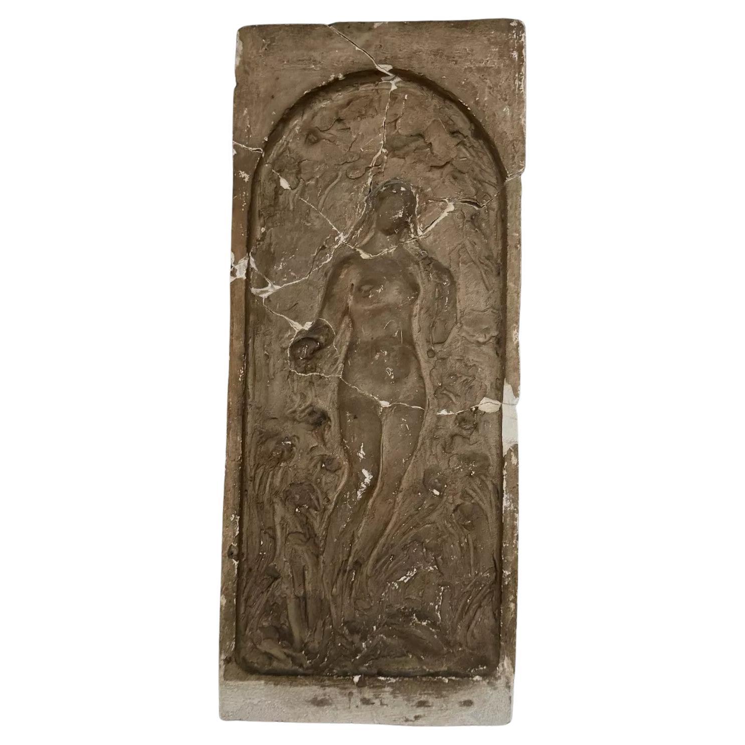 Studio Plaster Bas-Relief by Charles Filleul – Depicting a Nymph en vente