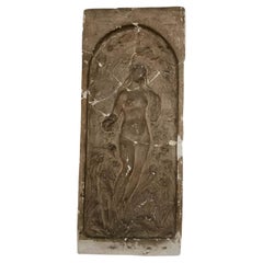 Studio Plaster Bas-Relief by Charles Filleul – Depicting a Nymph