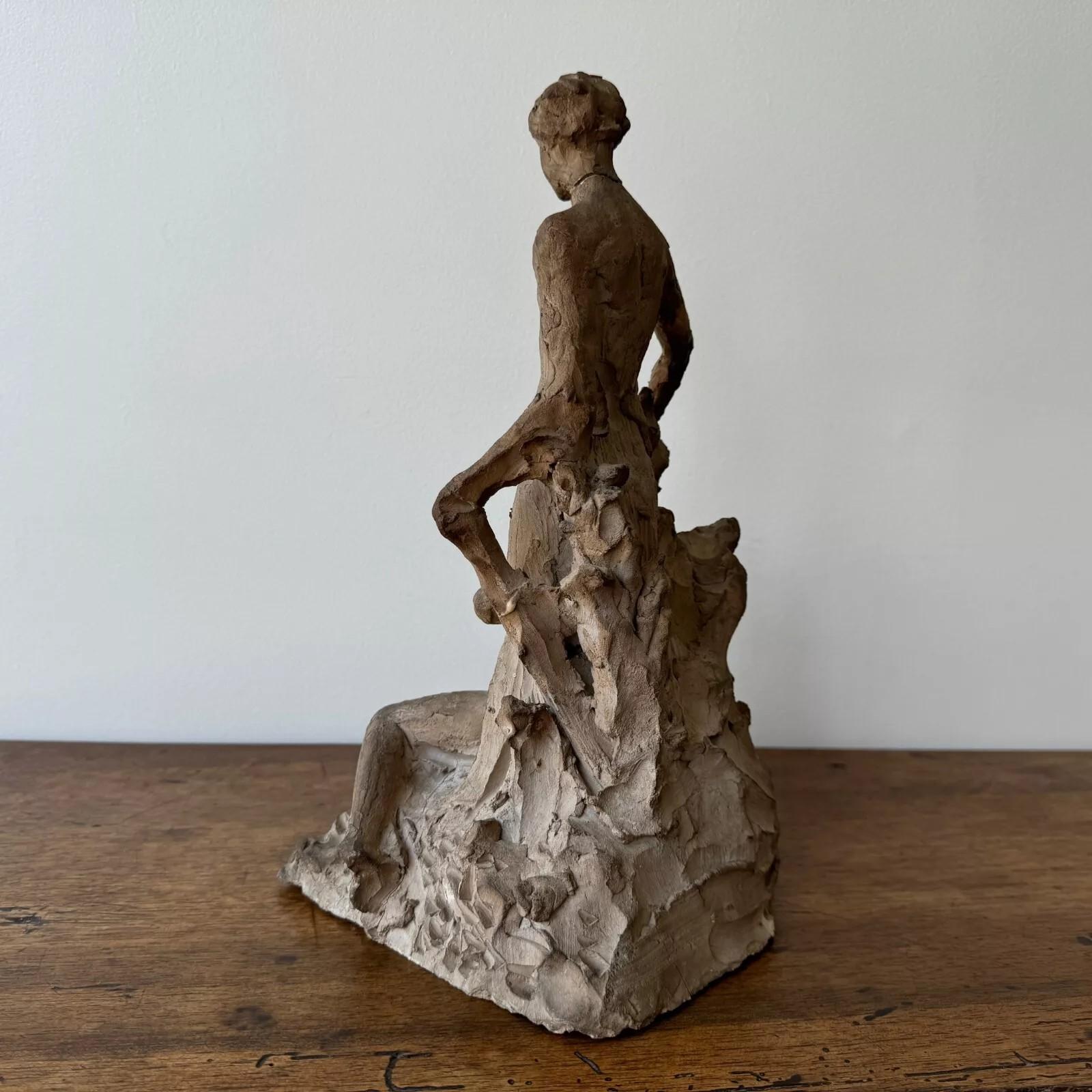 Français Studio plaster by Ch. Filleul – Classical-style couple, 20th century. en vente