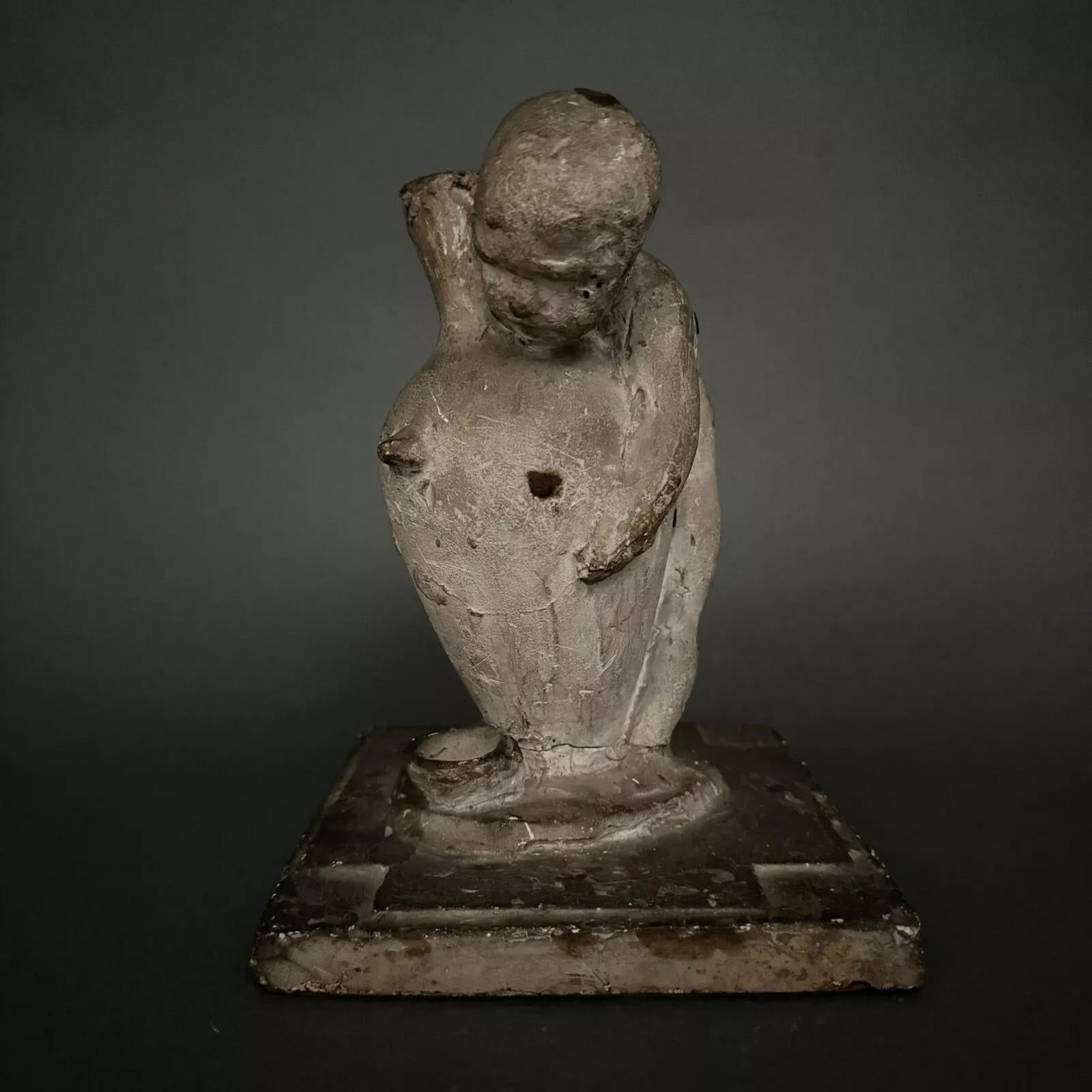 Studio plaster by Charles Filleul – Child holding an amphora. en vente 8