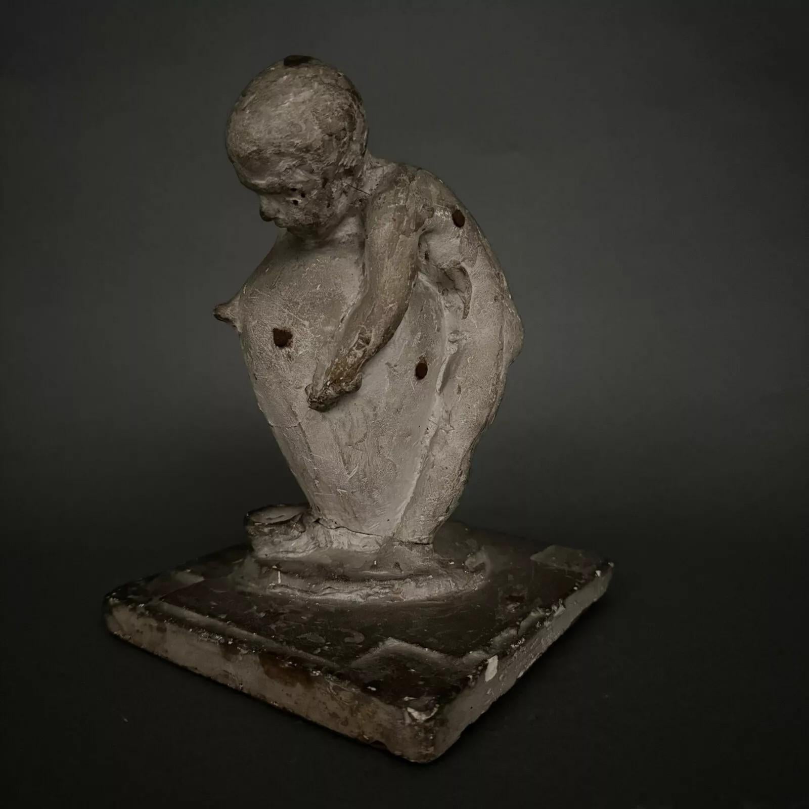 This plaster piece comes from the workshop of Charles Filleul and is a preparatory work.

The sculpture is in overall presentable but not perfect condition. Please note some damage, minor chips, and areas that have been reattached.

Charles Filleul