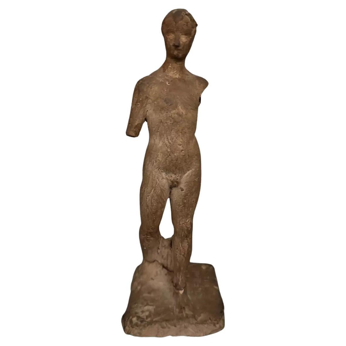 Studio plaster by Charles Filleul – Classical-style male figure.