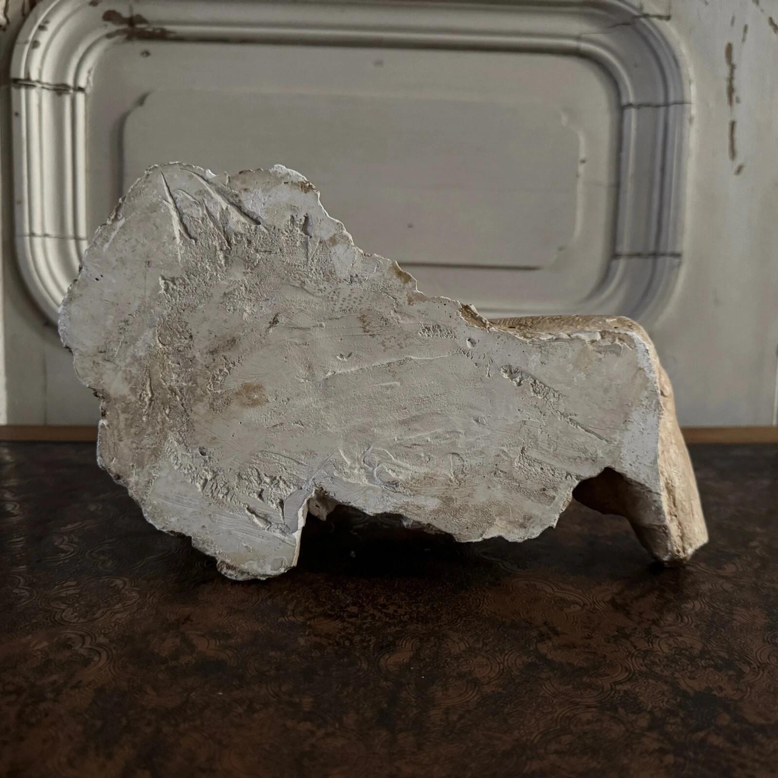 Studio plaster by Charles Filleul depicting a nude young woman seated on a rock. For Sale 3