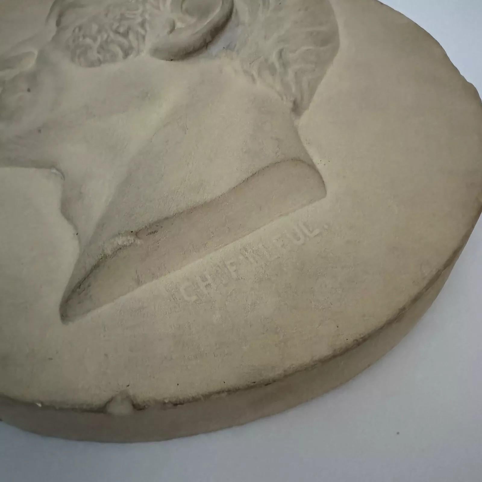 Studio plaster by Charles Filleul – Profile of a man with sideburns. en vente 2