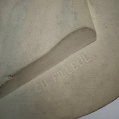 Yeso de estudio de Charles Filleul - Perfil de un hombre con patillas.