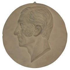 Studio plaster by Charles Filleul – Profile of a man with sideburns.
