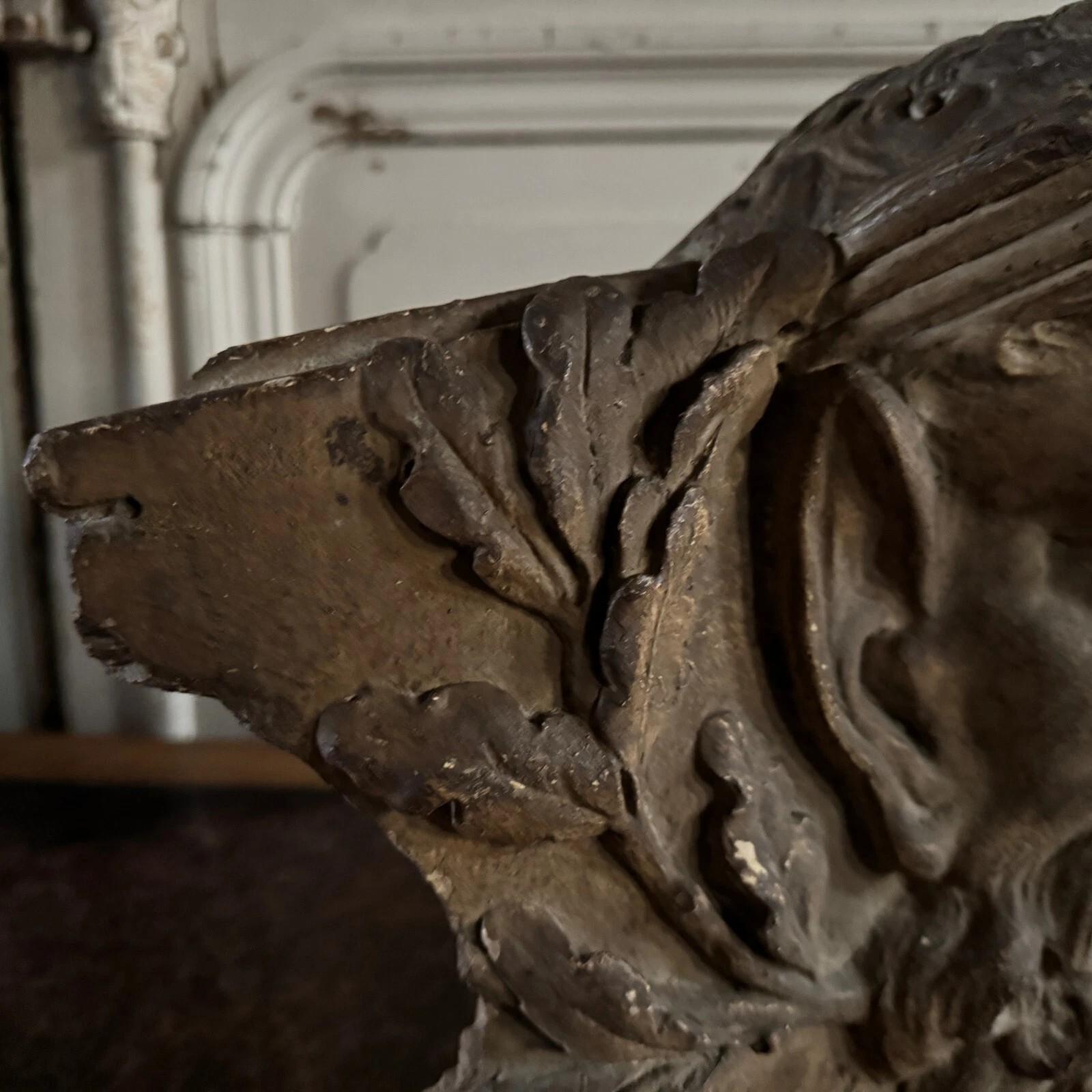 Hand-Carved Studio Plaster Sculpture – Antique-Style Figure by Charles Filleul – 20th Centur For Sale
