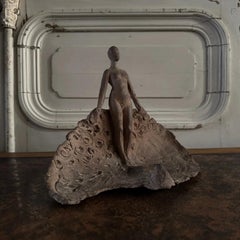 Studio plaster sculpture by Charles Filleul – nude woman in terracotta