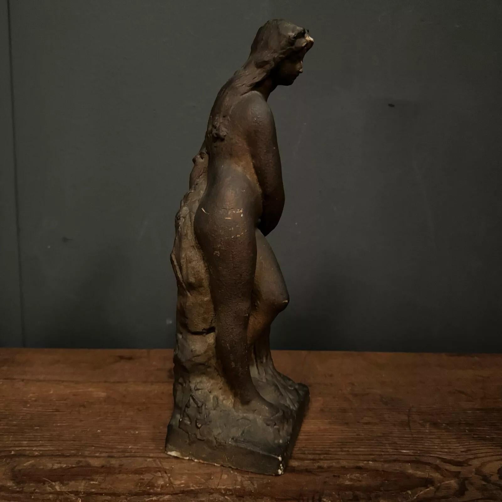 Studio Plaster Sculpture by Charles Filleul Woman in Antique Style, 20th Century For Sale 4