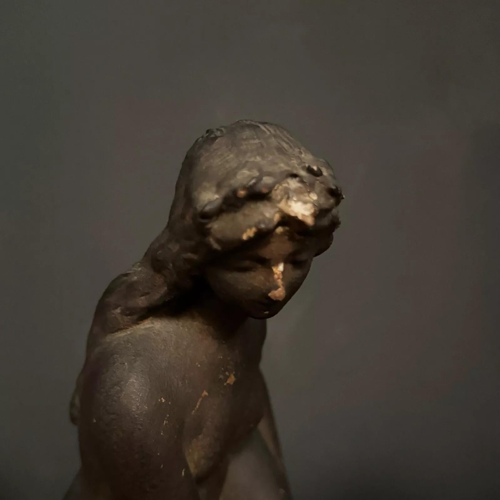 Studio Plaster Sculpture by Charles Filleul Woman in Antique Style, 20th Century For Sale 6
