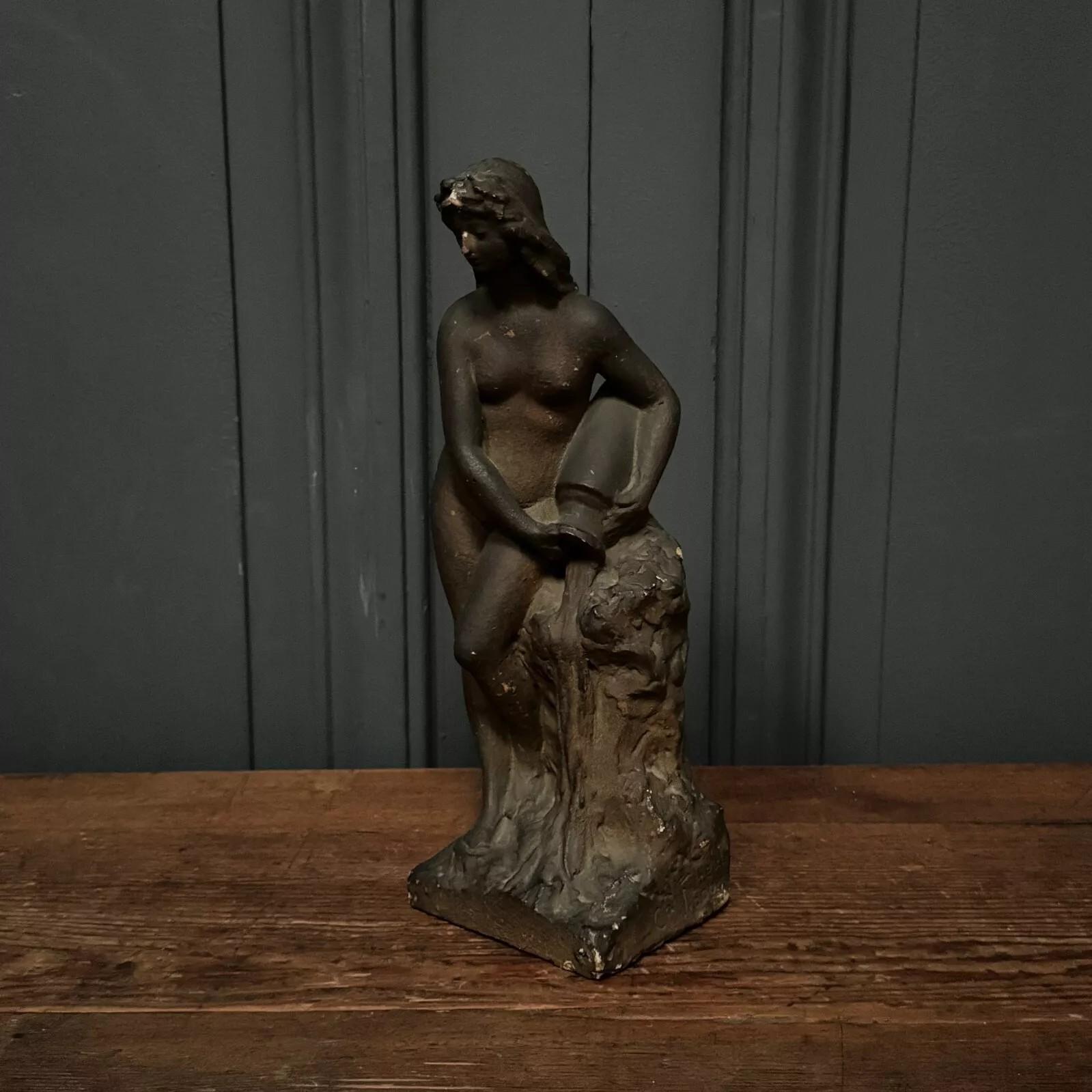 Neoclassical Studio Plaster Sculpture by Charles Filleul Woman in Antique Style, 20th Century For Sale