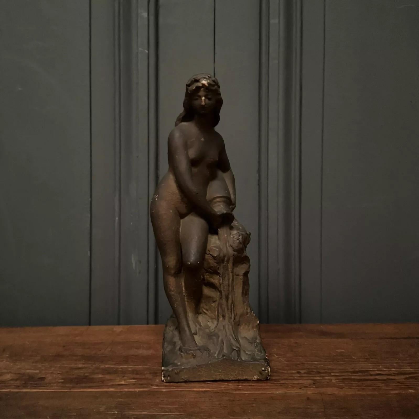 Studio Plaster Sculpture by Charles Filleul Woman in Antique Style, 20th Century For Sale 2